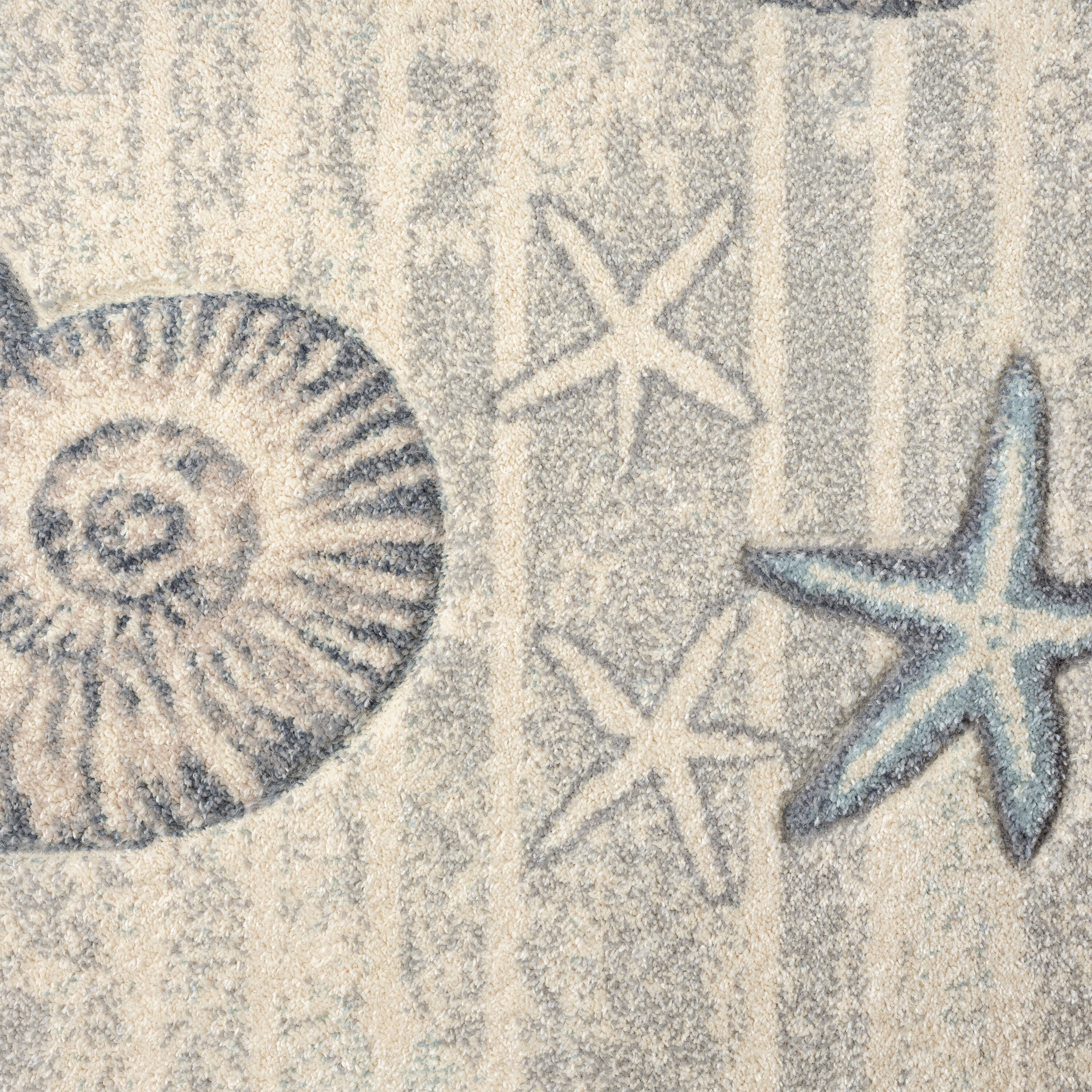 slide 5 of 6, allen + roth Ondine 5 x 7 (ft) Loomed Cream Rectangular Indoor Coastal Pet Friendly Area rug, 1 ct