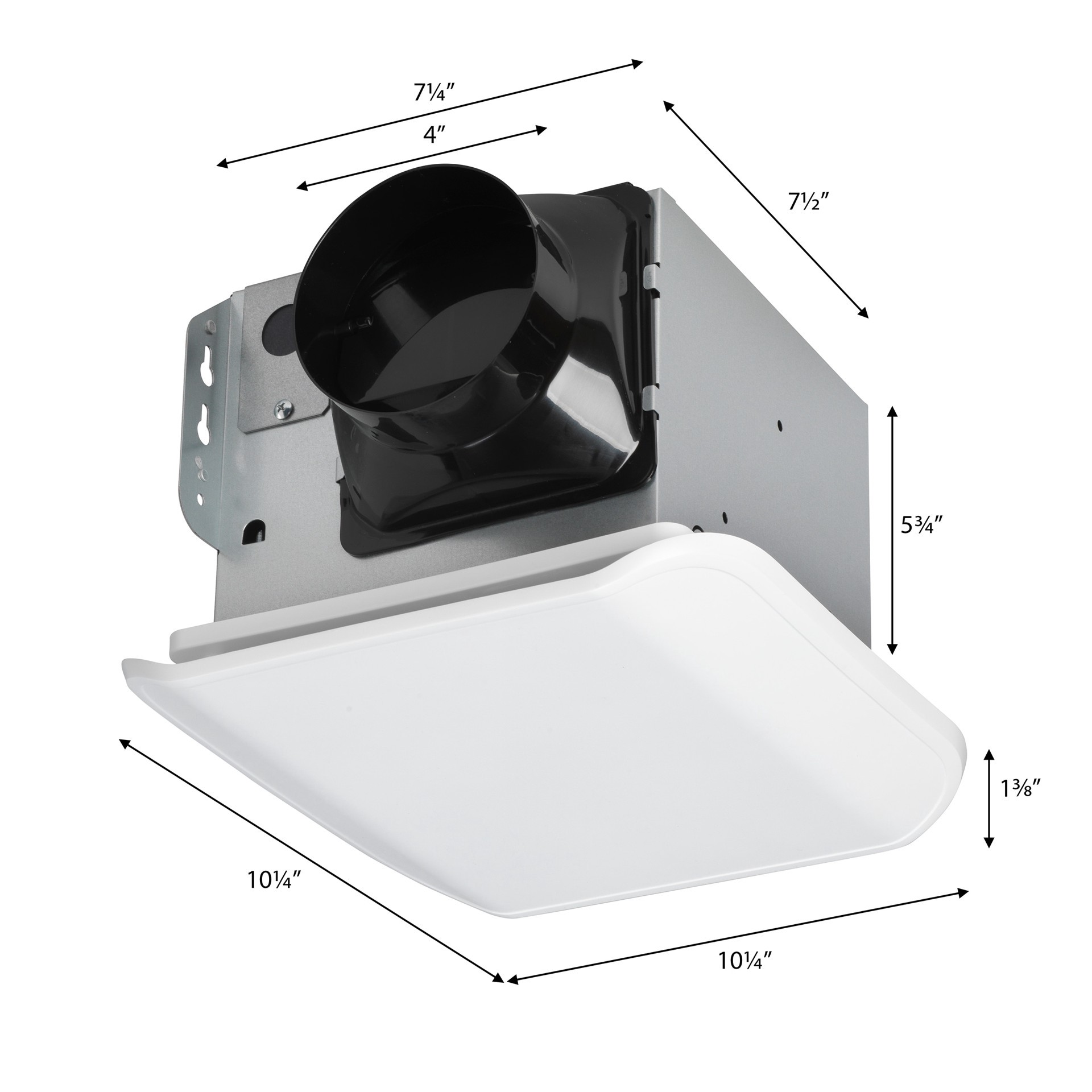 slide 6 of 6, Project Source 2-Sone 70-CFM White Bathroom Ventilator Fan, 1 ct