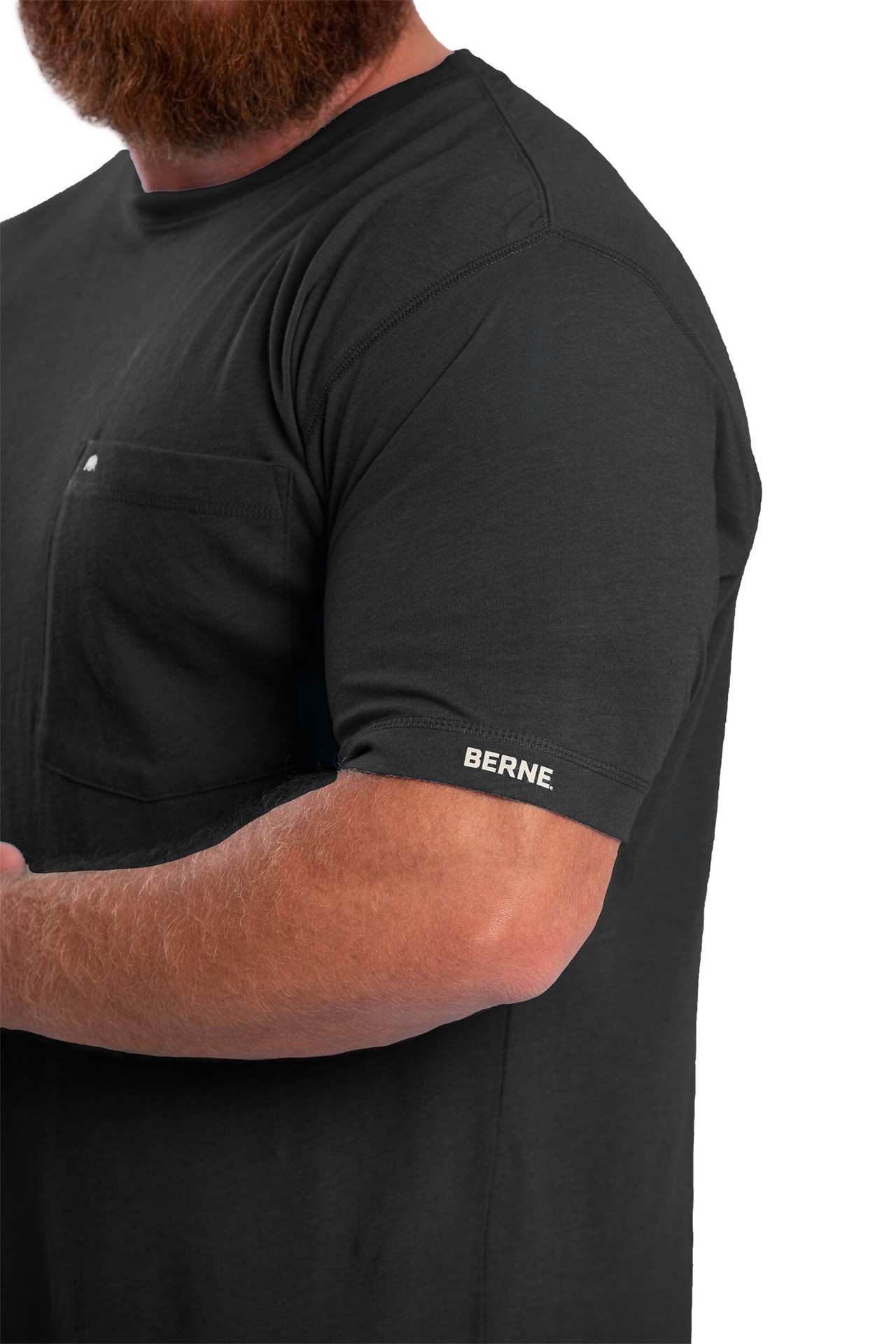 slide 3 of 4, BERNE APPAREL Men's Black Heavy weight Jersey Short sleeve T-shirt ( XL ), 1 ct