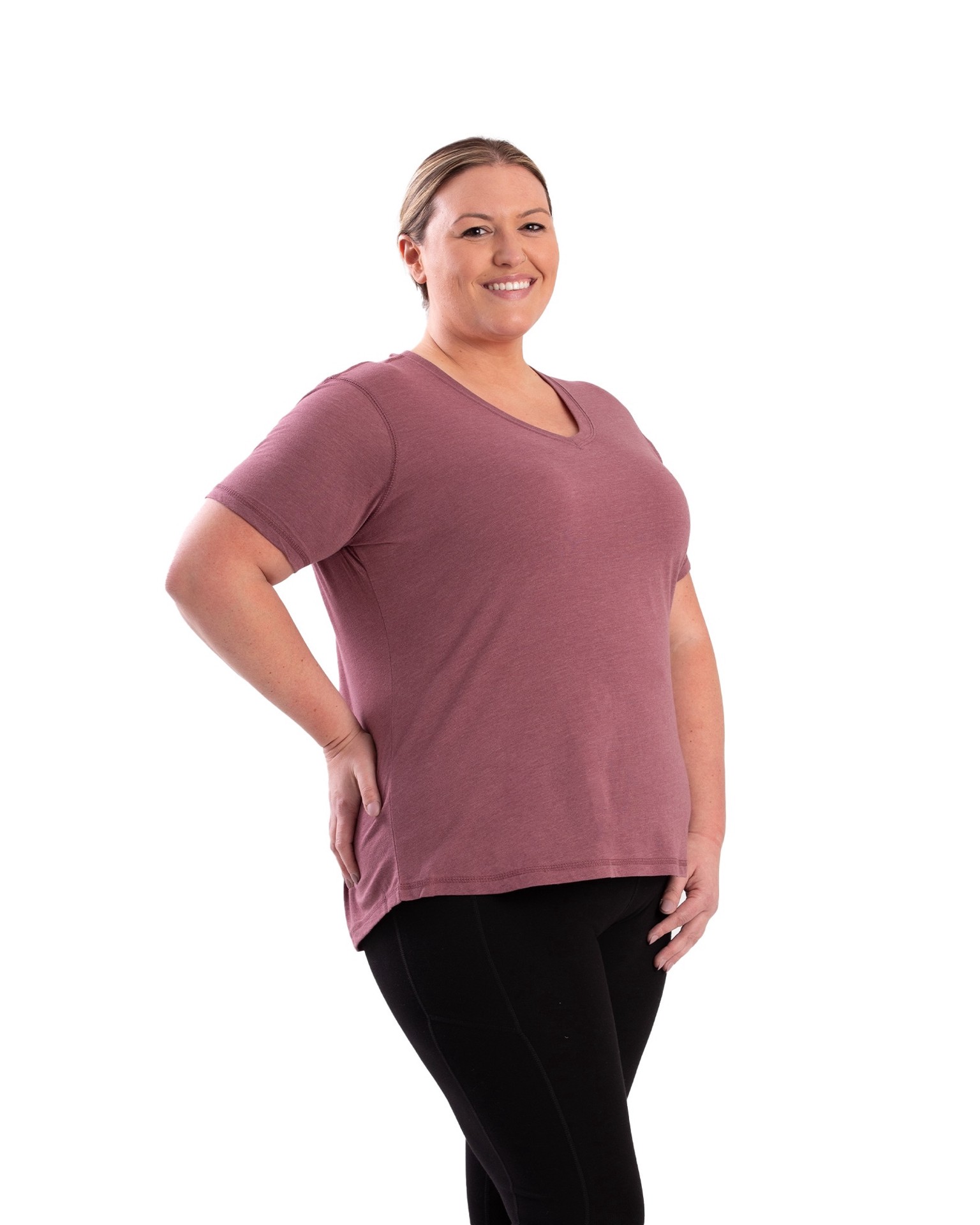 slide 5 of 5, BERNE APPAREL Women's Purple Jersey Short sleeve T-shirt ( Small ), 1 ct