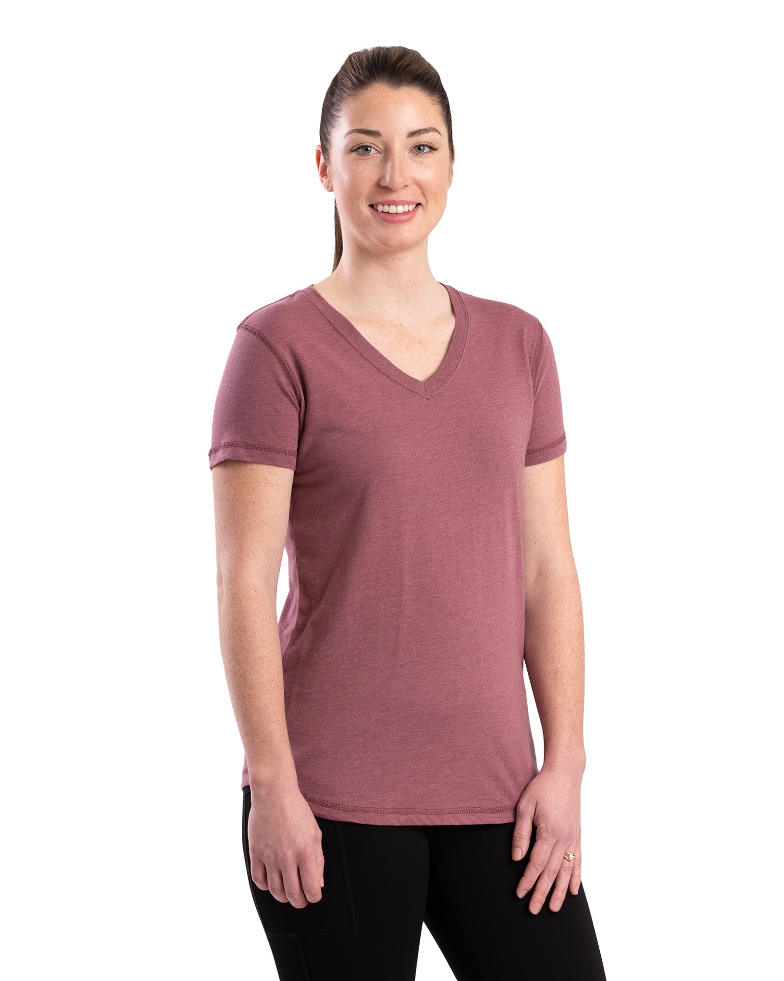 slide 1 of 4, BERNE APPAREL Women's Purple Jersey Short sleeve T-shirt ( Large ), 1 ct