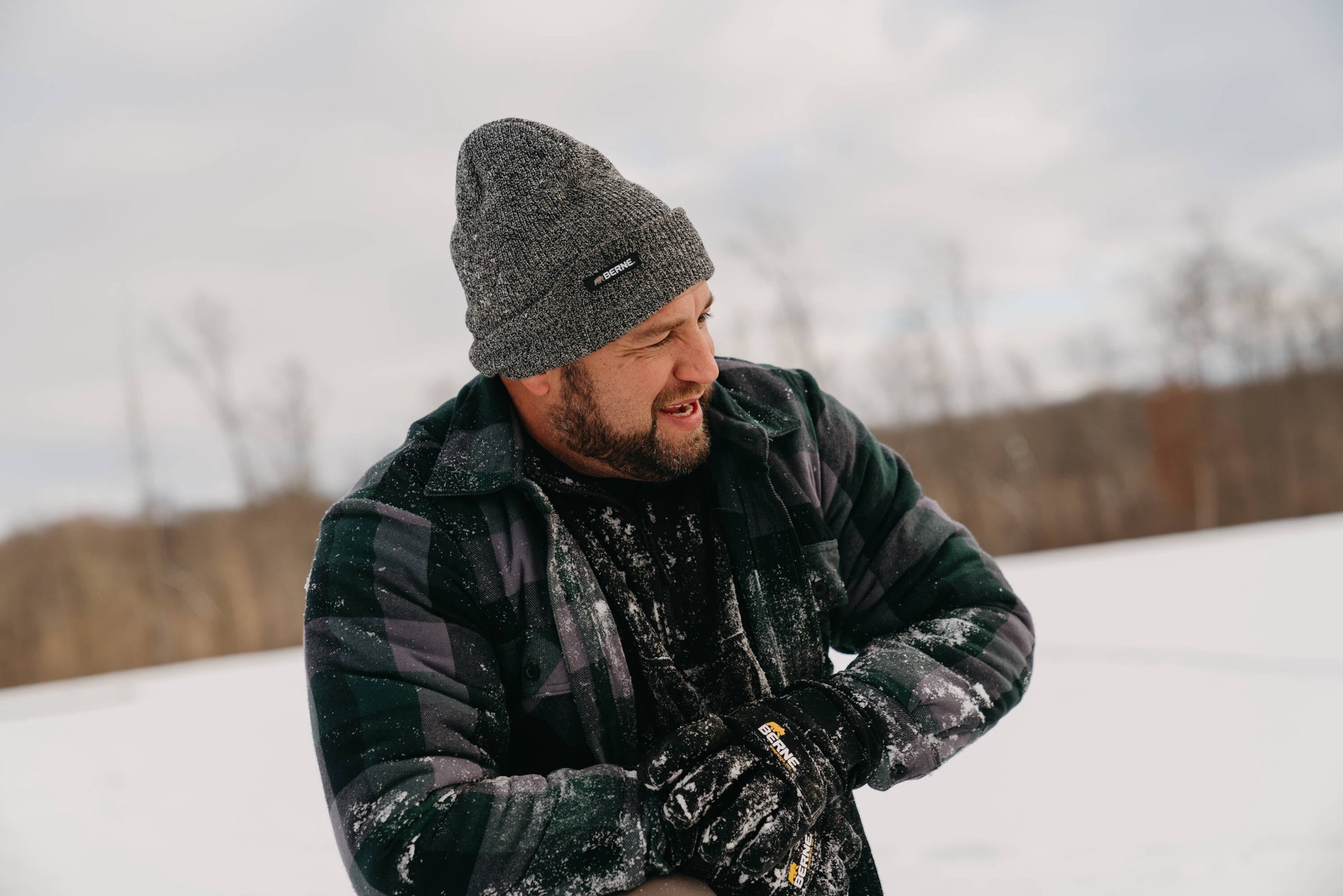 slide 5 of 5, BERNE APPAREL Men's Plaid Red Flannel Insulated Shirt jacket ( XL ), 1 ct
