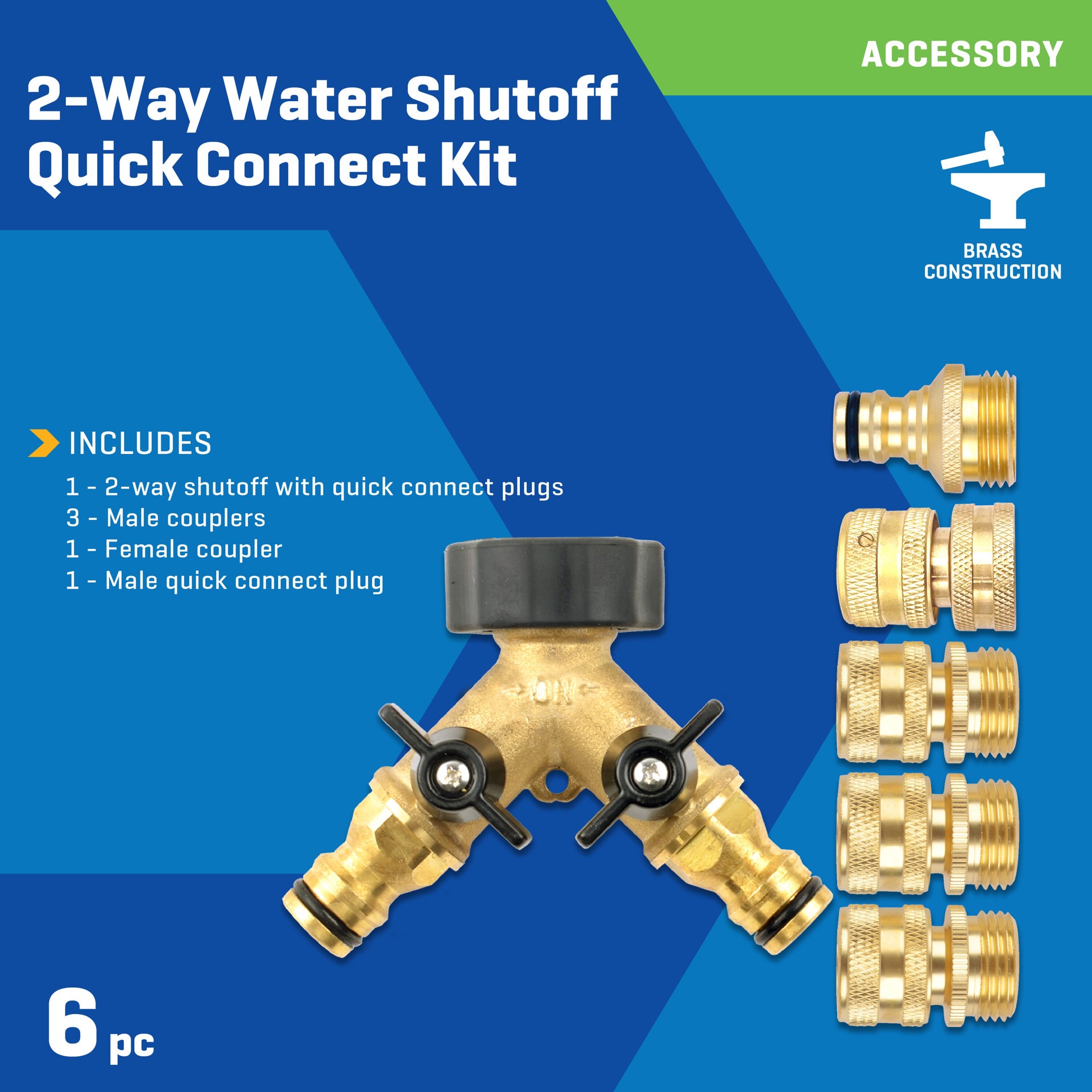slide 2 of 6, Kobalt Brass Quick connector set, 1 ct