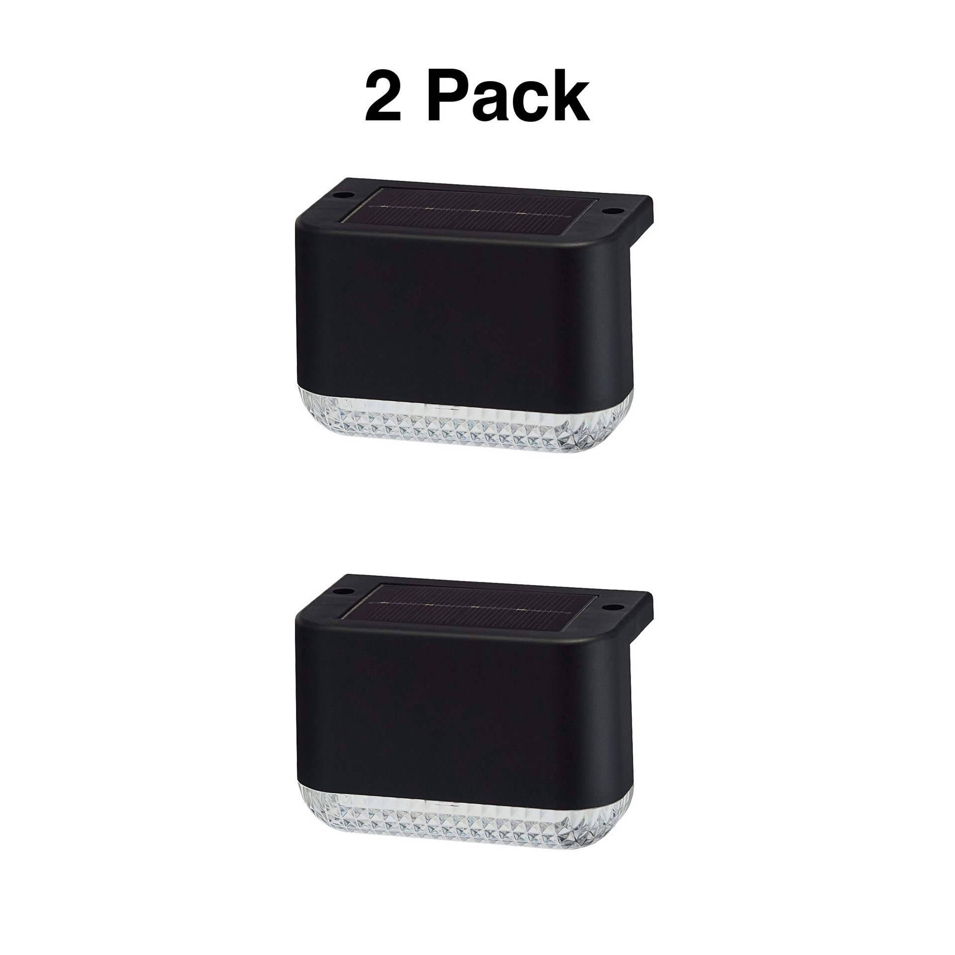 slide 1 of 6, RELIABILT Solar Black LED Outdoor Rail light 2 -Pack, 1 ct