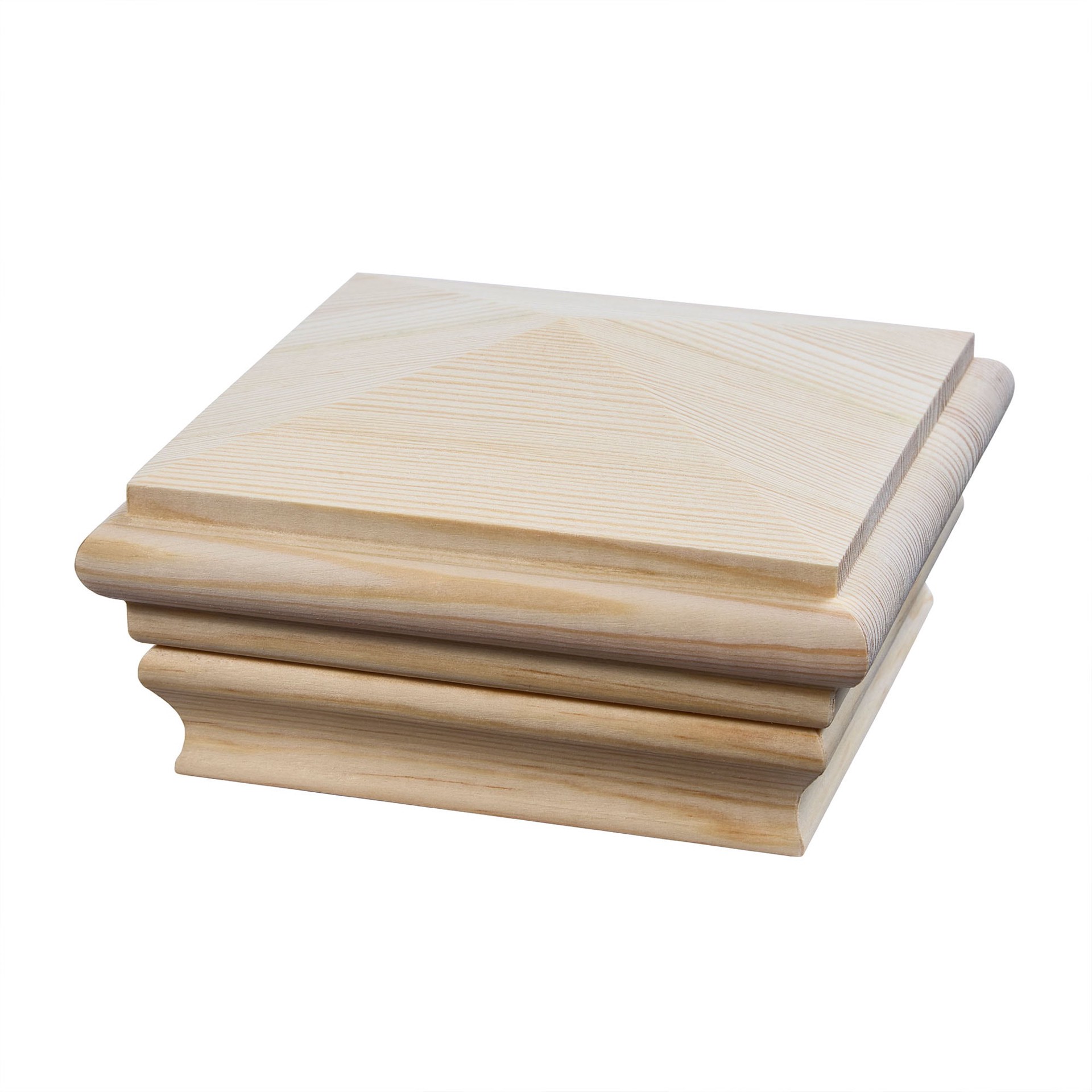 slide 1 of 6, RELIABILT 4-in x 4-in Natural Wood Cedar Deck Post Cap, 1 ct