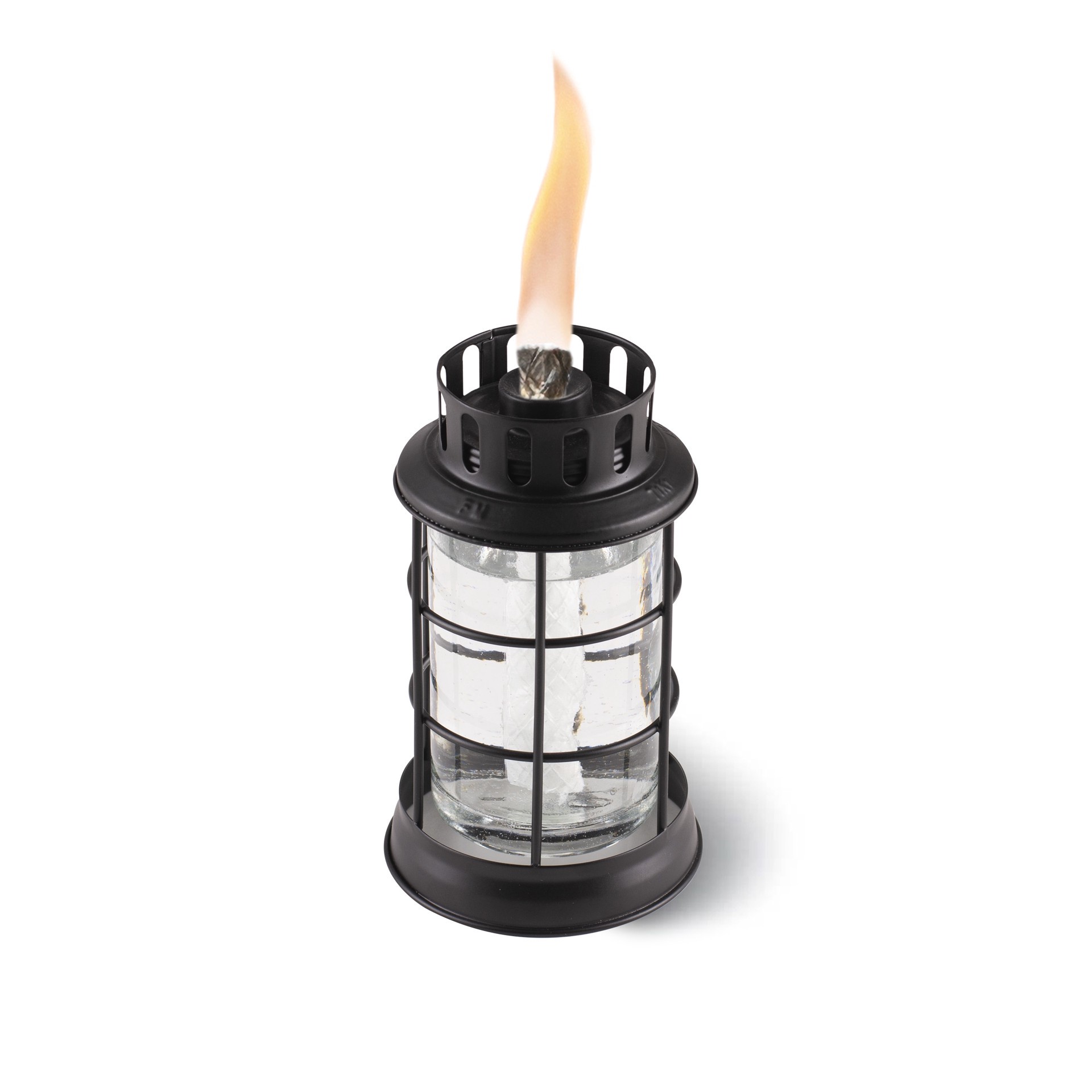 slide 3 of 6, TIKI 7.6 Inches Black Glass Citronella Tabletop torch, 1 ct