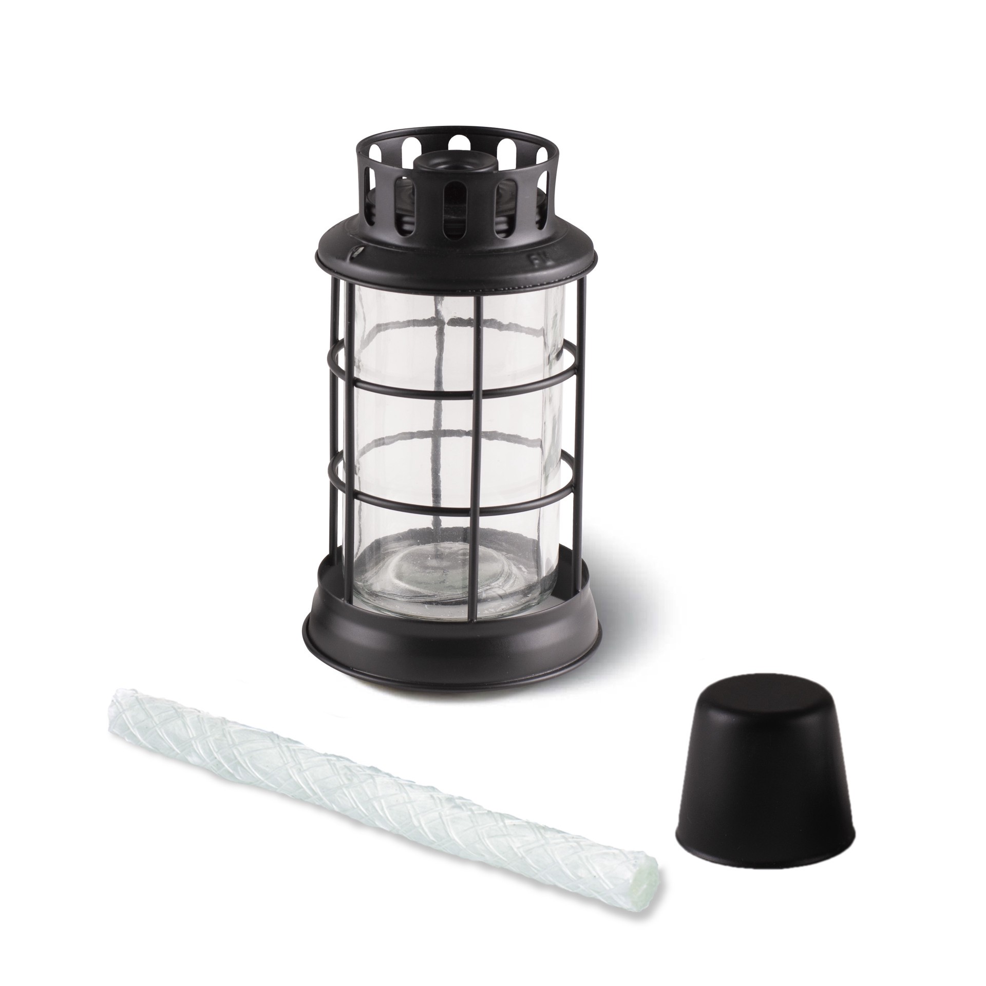slide 4 of 6, TIKI 7.6 Inches Black Glass Citronella Tabletop torch, 1 ct