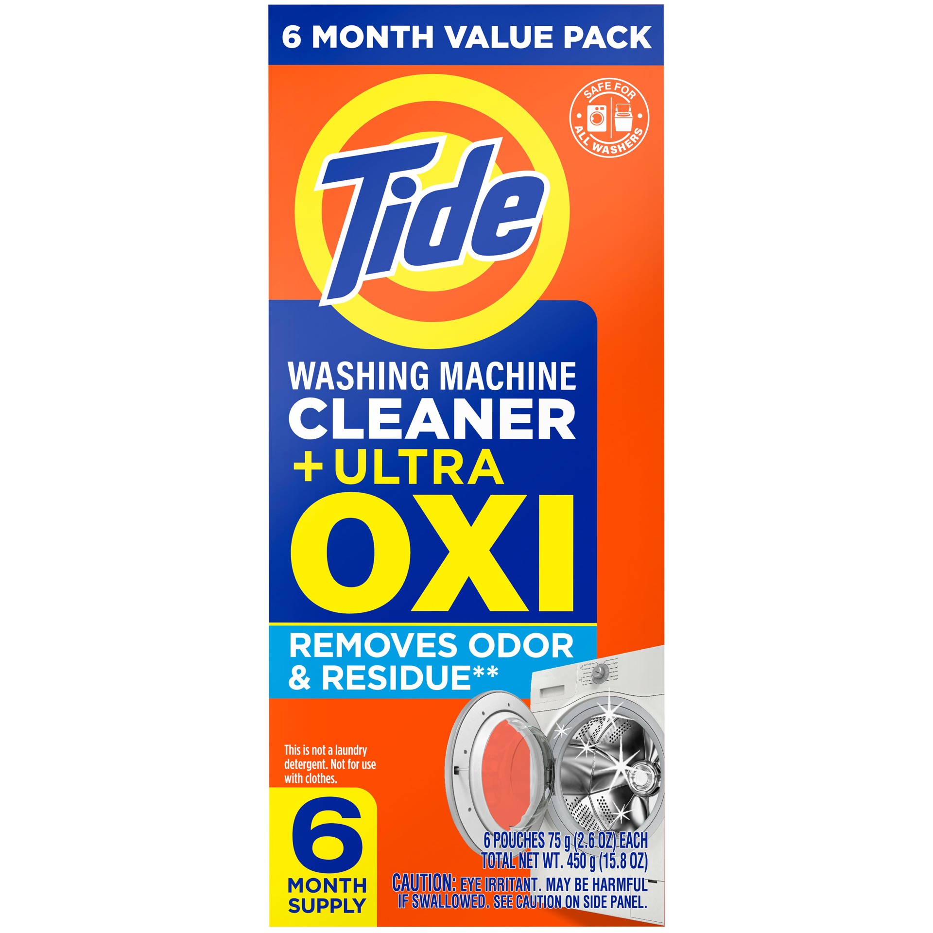 slide 1 of 6, Tide with Oxi 6 Count Washing Machine Cleaner Powder, 1 ct