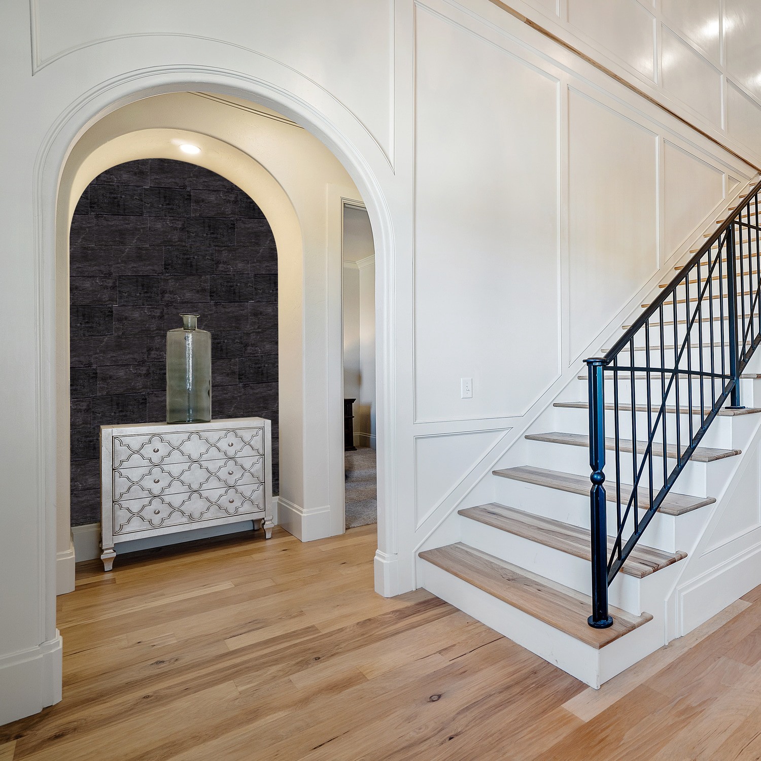 slide 2 of 6, LuxySplash Annetta Soft Black 12-in x 15-in Natural Natural Mixed Subway Wall Tile ( 1.0-sq ft Piece ), 1 ct