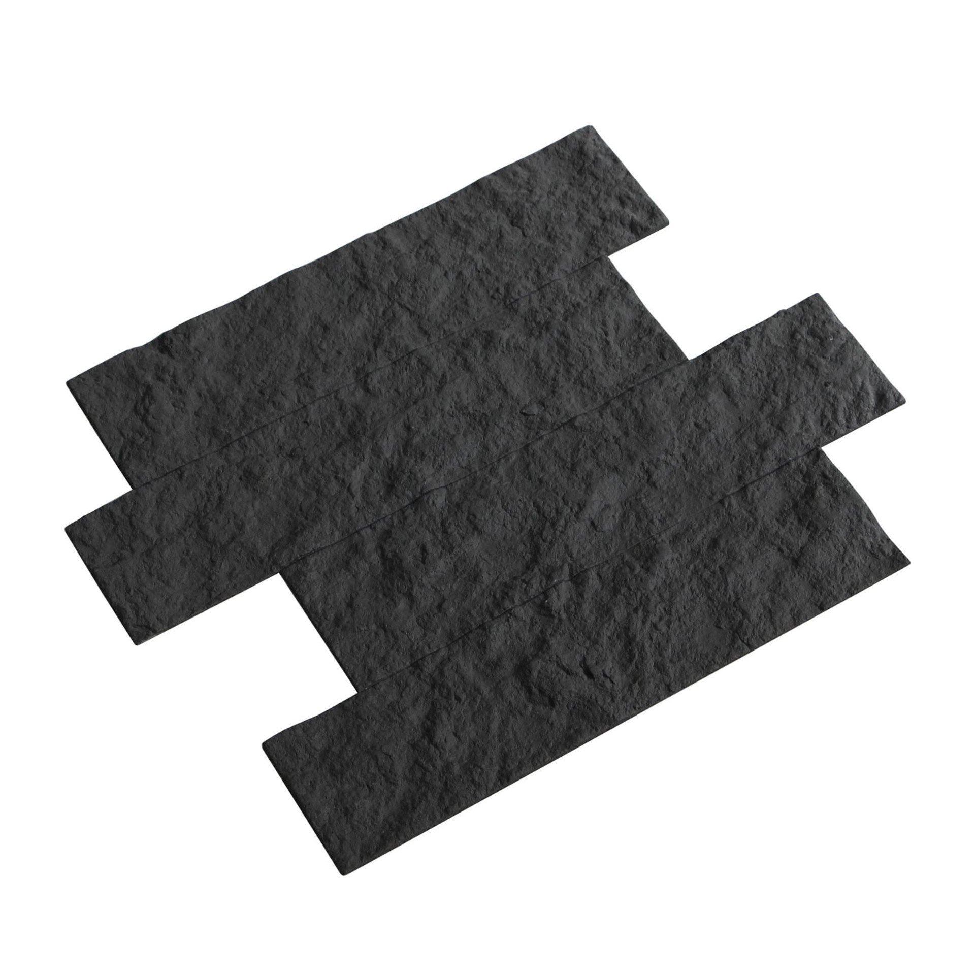 slide 4 of 6, LuxySplash Annetta Soft Black 12-in x 15-in Natural Natural Mixed Subway Wall Tile ( 1.0-sq ft Piece ), 1 ct