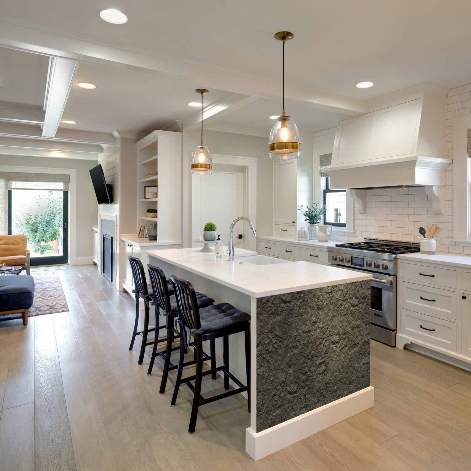 slide 6 of 6, LuxySplash Annetta Soft Black 12-in x 15-in Natural Natural Mixed Subway Wall Tile ( 1.0-sq ft Piece ), 1 ct