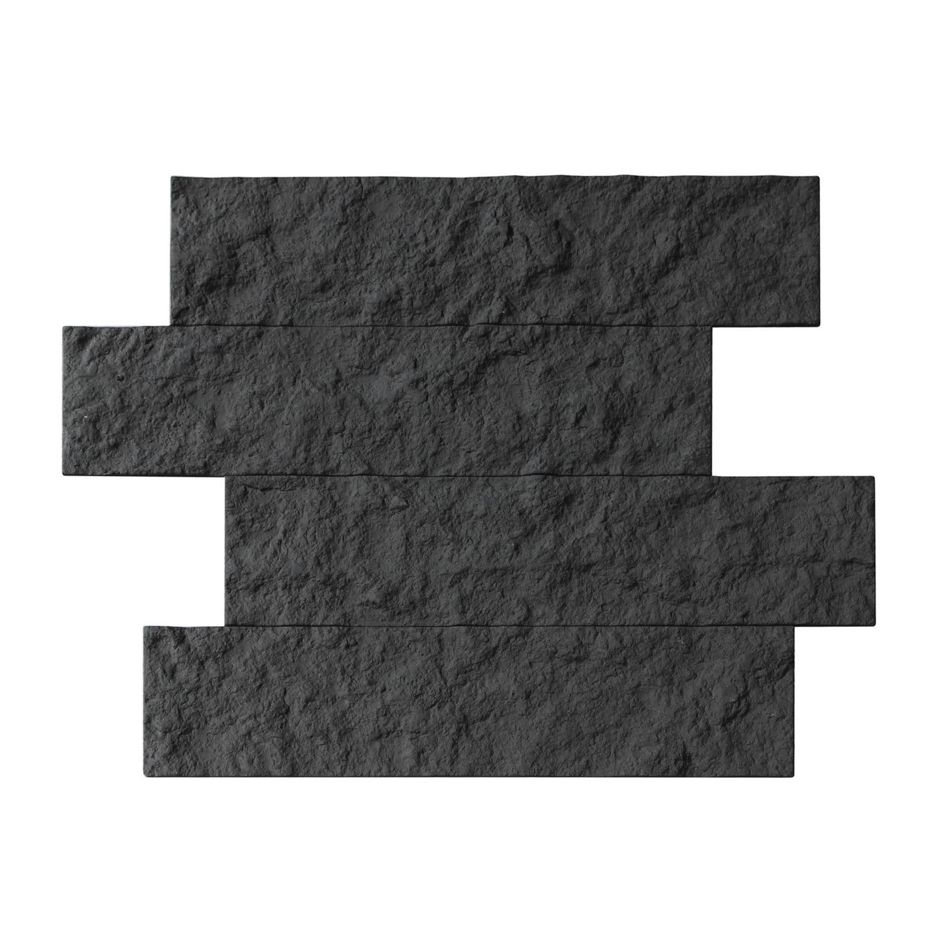 slide 1 of 6, LuxySplash Annetta Soft Black 12-in x 15-in Natural Natural Mixed Subway Wall Tile ( 1.0-sq ft Piece ), 1 ct
