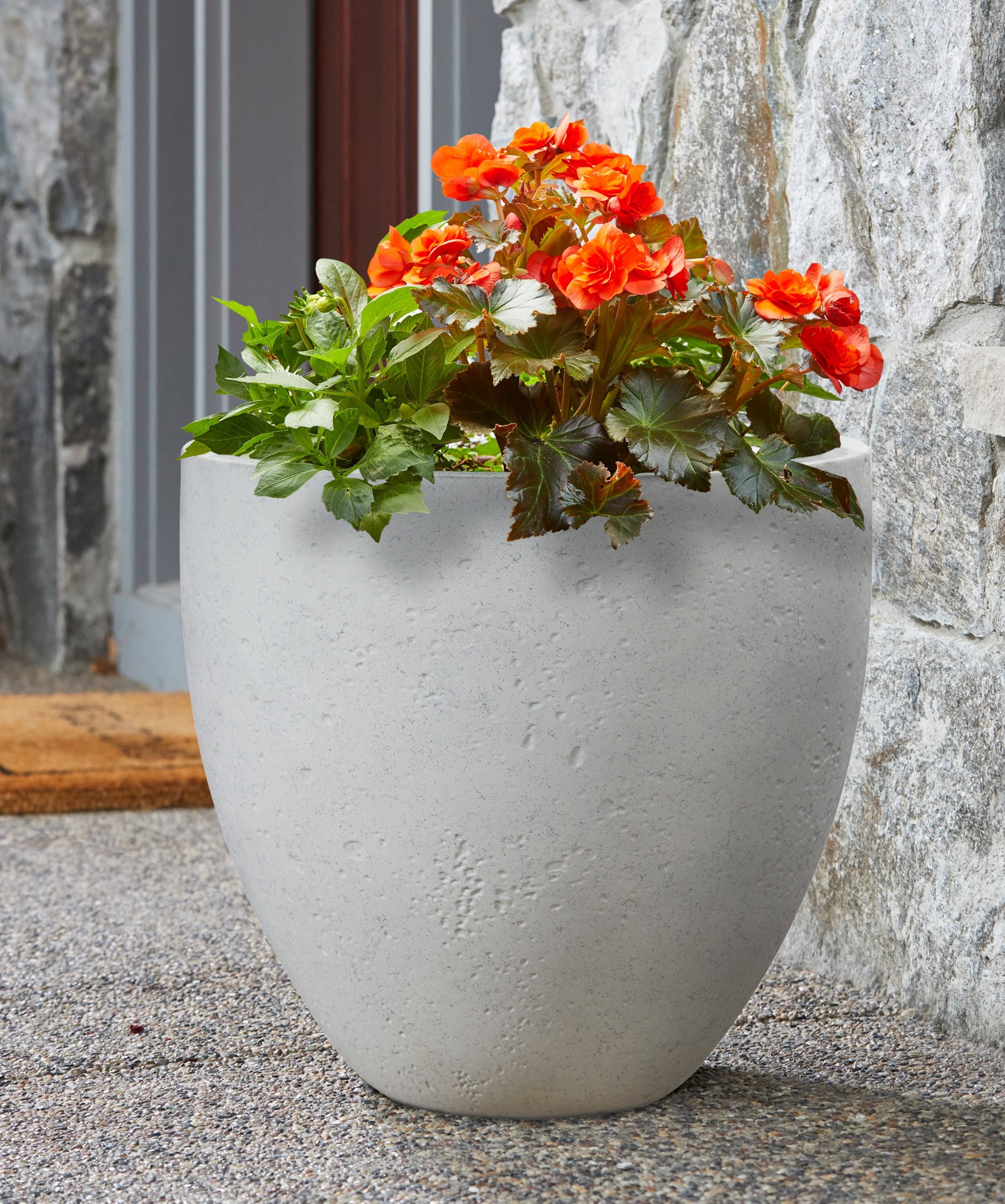 slide 2 of 6, allen + roth Round 22.6-in W x 22.6-in L White Resin Indoor/Outdoor Planter, 1 ct