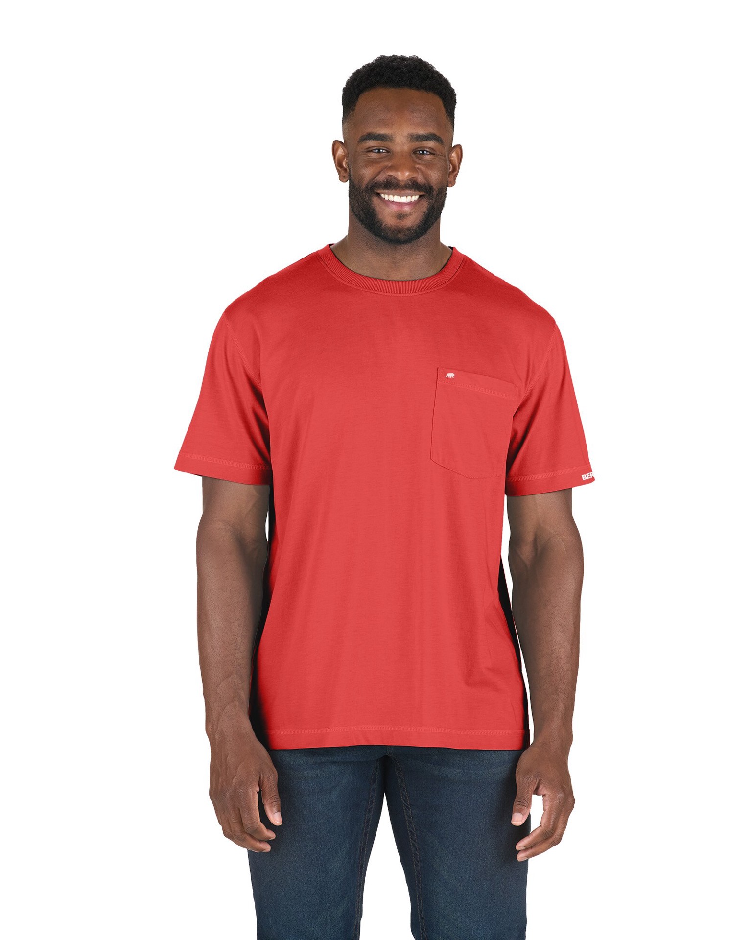 slide 4 of 4, BERNE APPAREL Men's Red Light weight Jersey Short sleeve T-shirt ( Large ), 1 ct