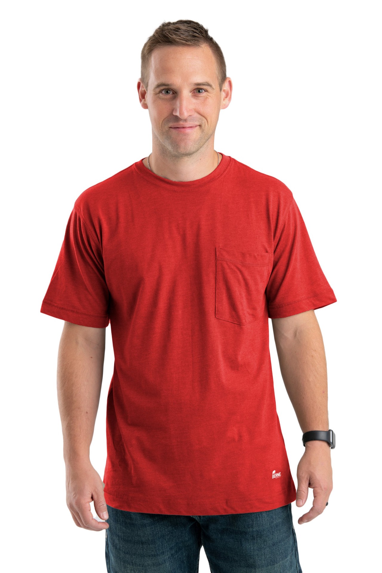 slide 1 of 4, BERNE APPAREL Men's Red Jersey Short sleeve T-shirt ( XL ), 1 ct