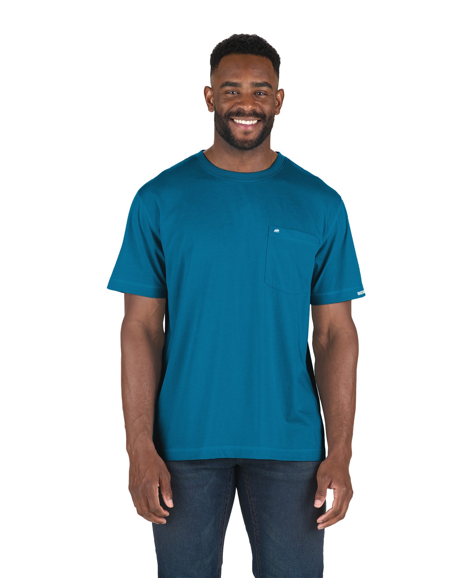 slide 4 of 4, BERNE APPAREL Men's Blue Jersey Short sleeve T-shirt ( Large ), 1 ct