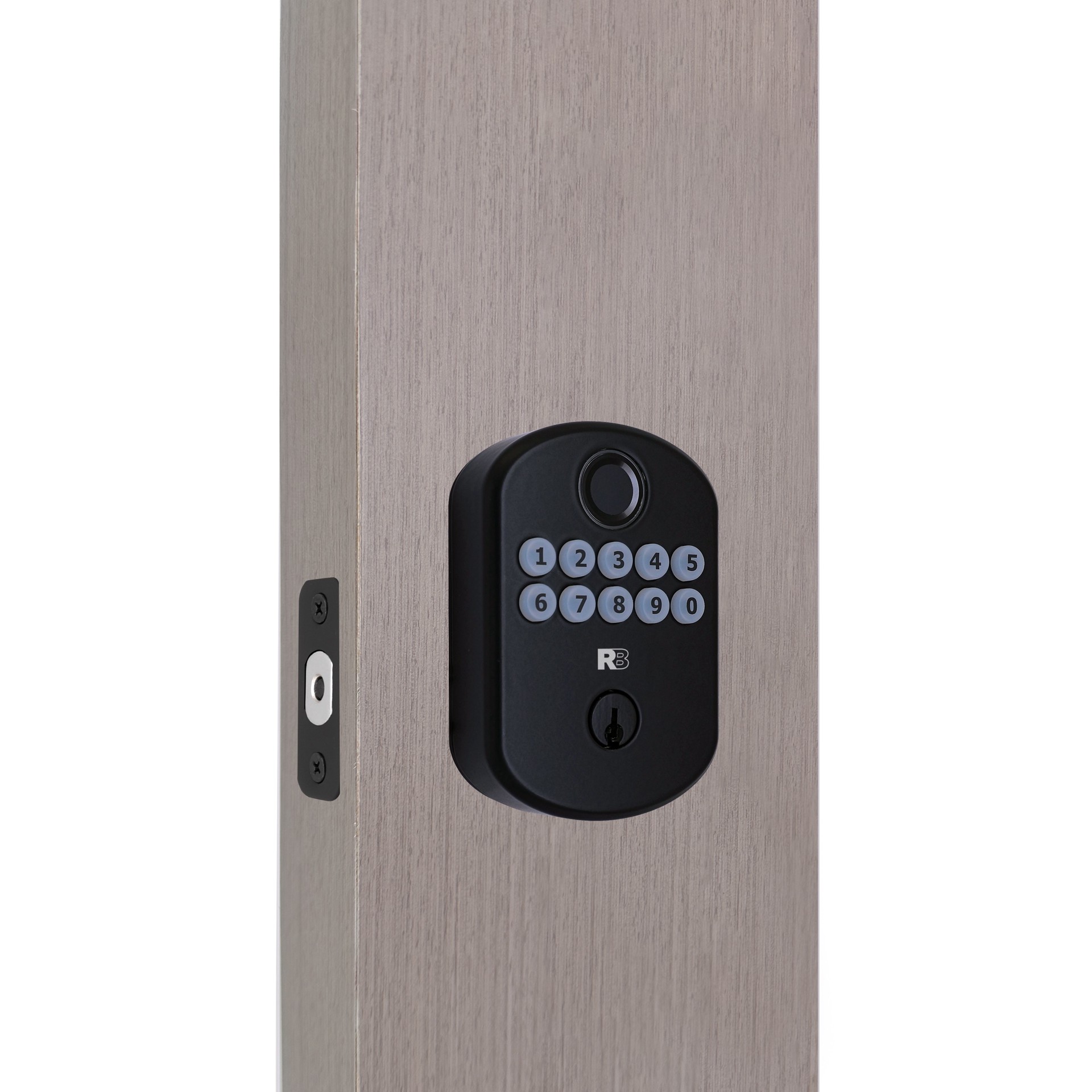 slide 5 of 6, RELIABILT Matte Black Keypad Electronic Deadbolt Lock, 1 ct