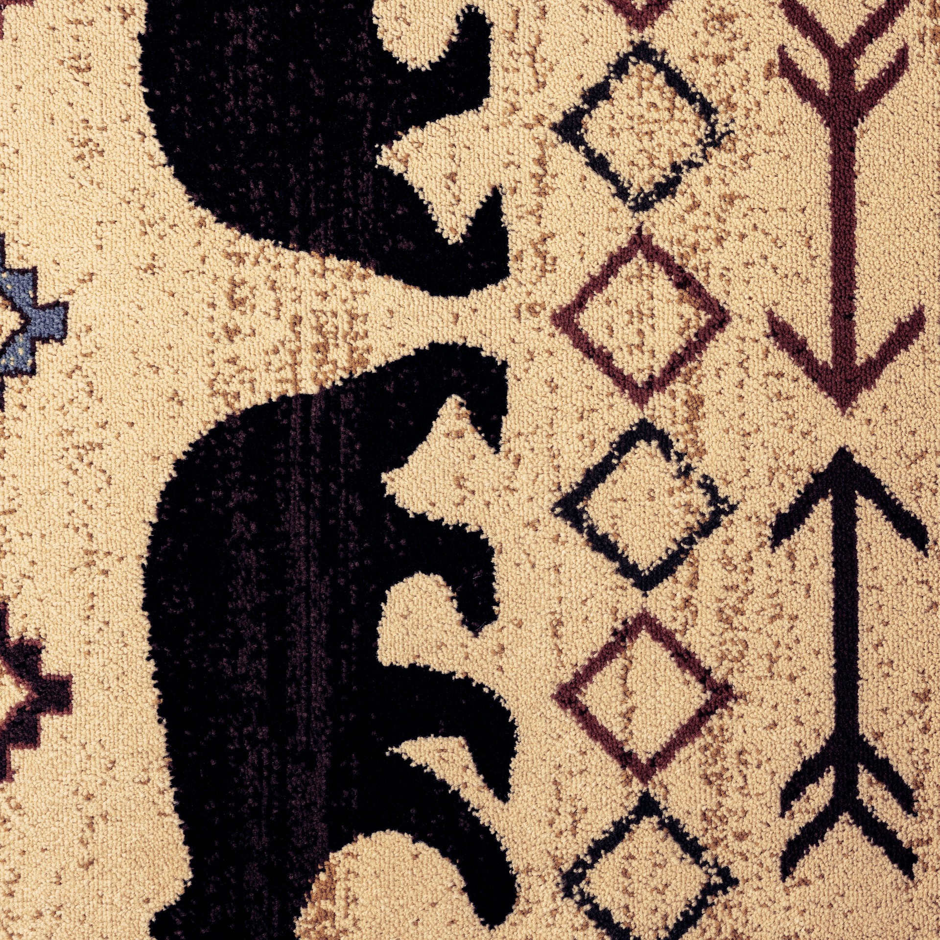 slide 5 of 6, allen + roth Evander 5 x 7 (ft) Loomed Beige Black Rectangular Indoor Lodge Pet Friendly Area rug, 1 ct