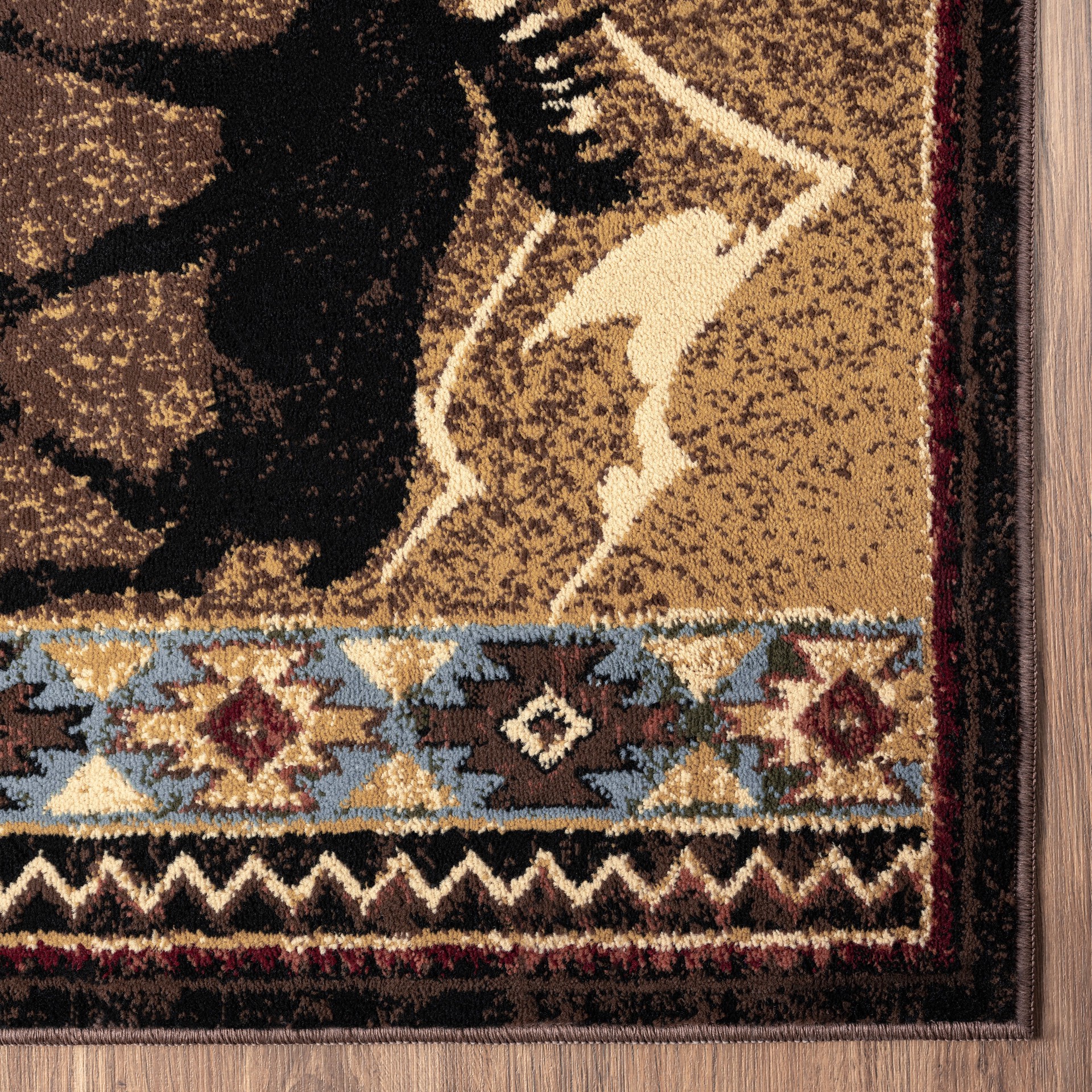 slide 4 of 6, allen + roth 5 x 7 (ft) Loomed Beige-Red Rectangular Indoor Lodge Pet Friendly Area rug, 1 ct