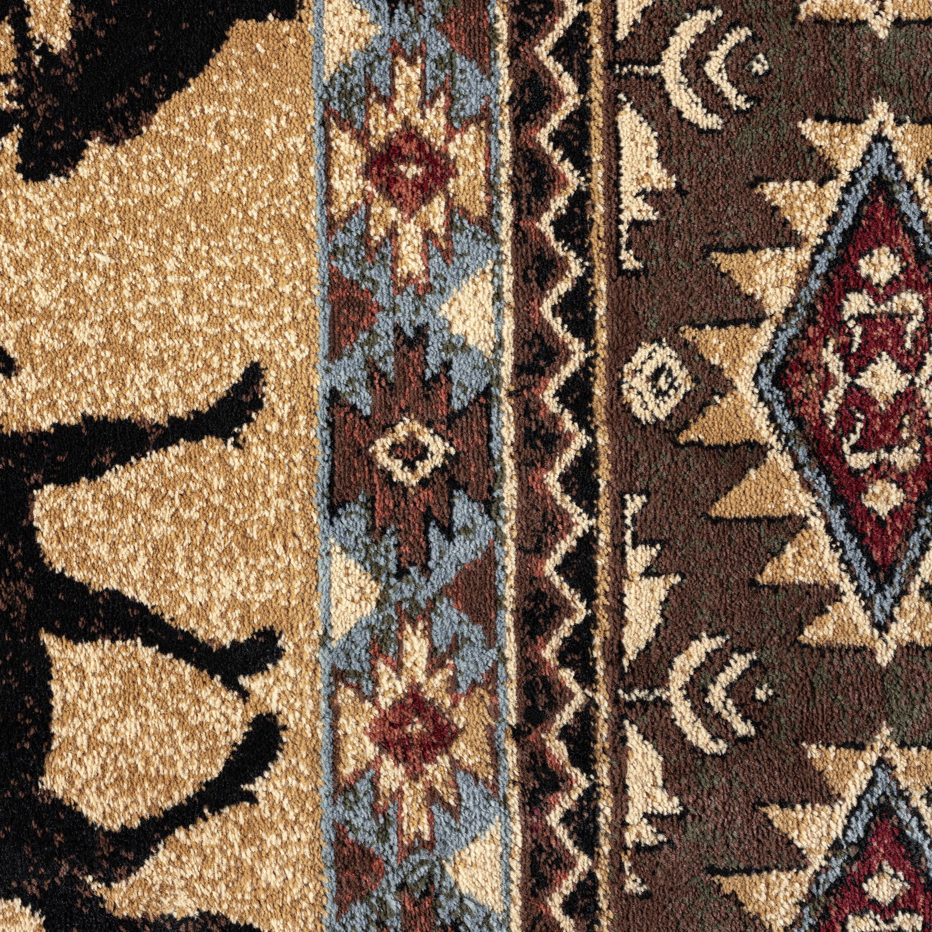 slide 5 of 6, allen + roth 5 x 7 (ft) Loomed Beige-Red Rectangular Indoor Lodge Pet Friendly Area rug, 1 ct