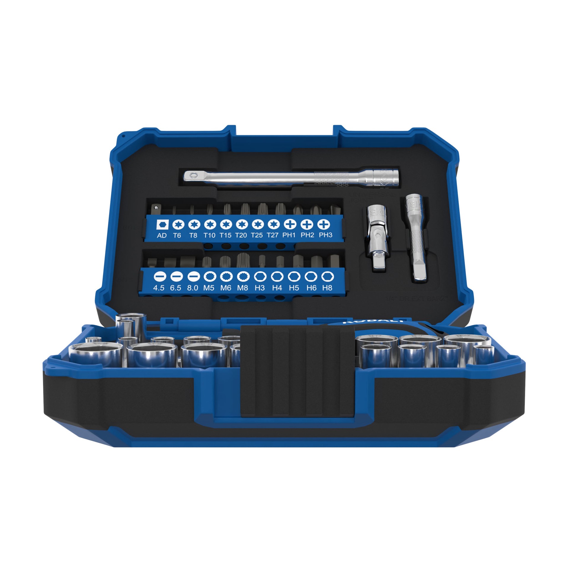 slide 5 of 6, Kobalt 50 -Piece Standard (SAE) and Metric Mechanics Tool Set with Hard Case, 1 ct