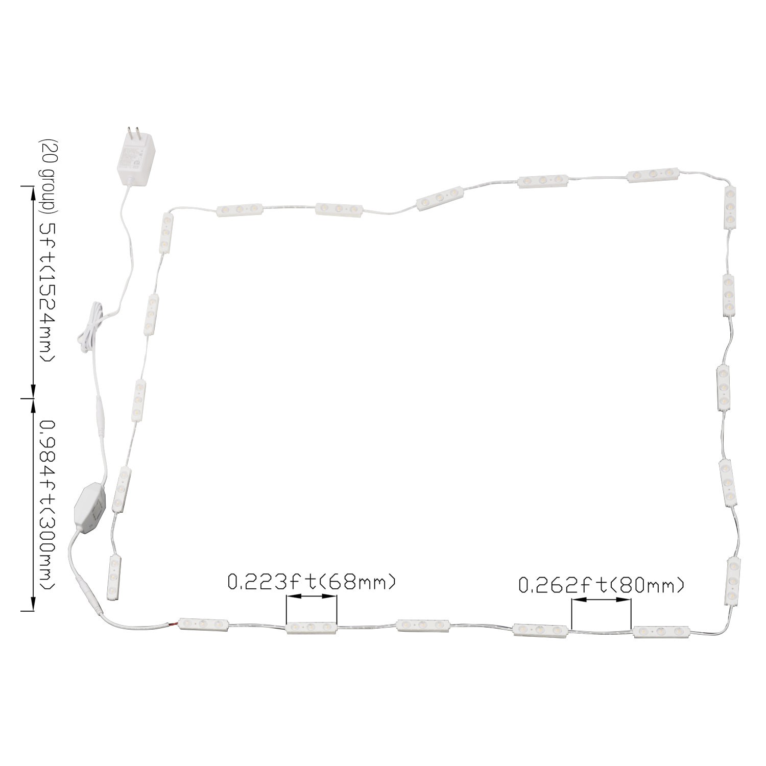 slide 3 of 6, Project Source 2.56-in 1 -Light White Integrated LED Modern/contemporary Vanity light, 1 ct