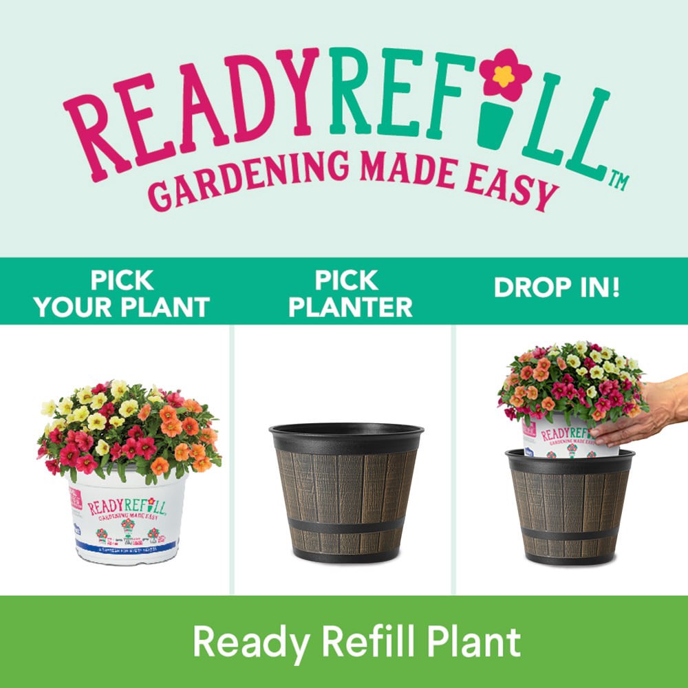 slide 4 of 4, Style Selections Round 12.2-in W x 9.61-in H Brown Recycled Plastic Indoor/Outdoor Planter, 1 ct