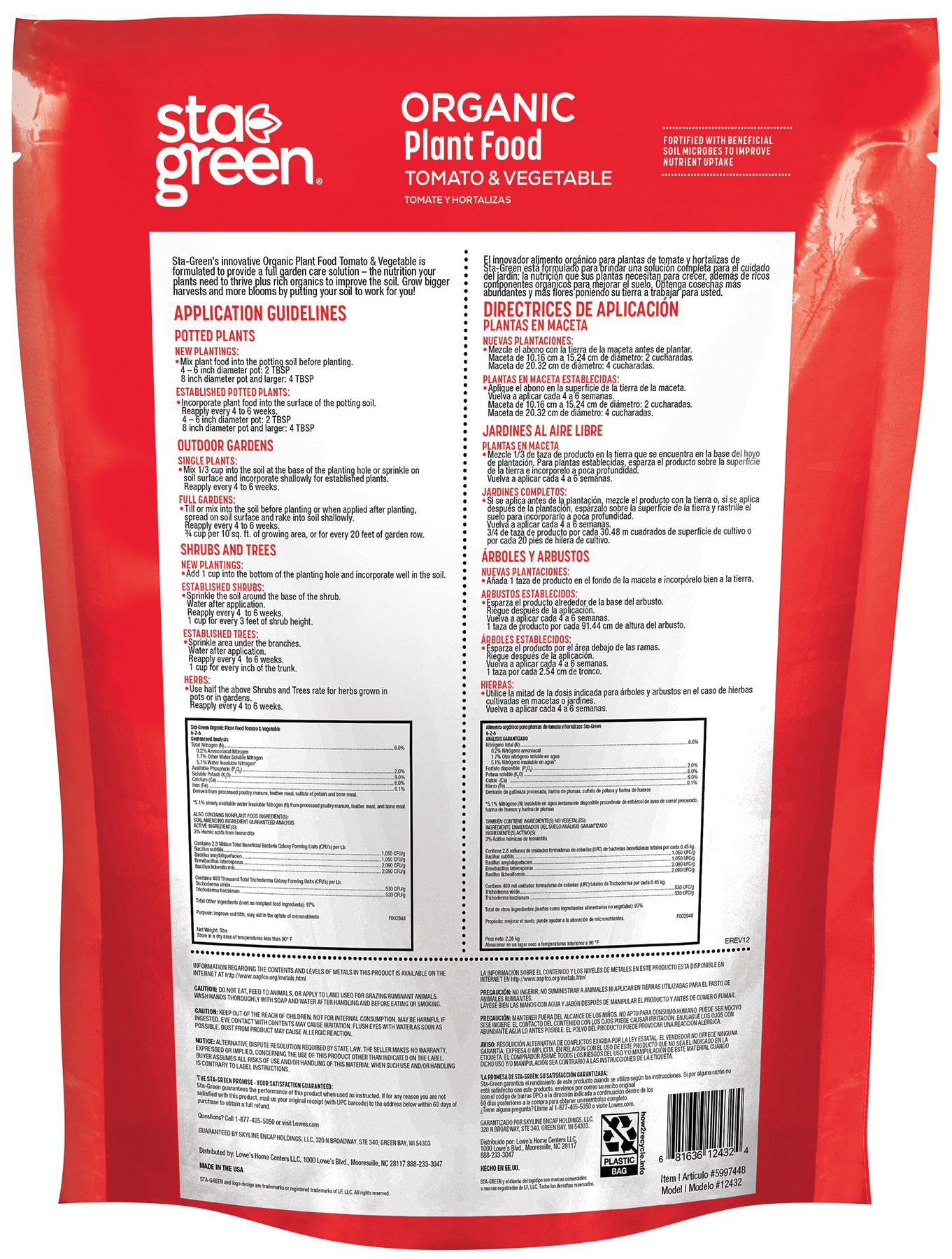 slide 2 of 6, Sta-Green 5-lb 6-2-6 Organic Natural Granules Vegetable Food, 1 ct