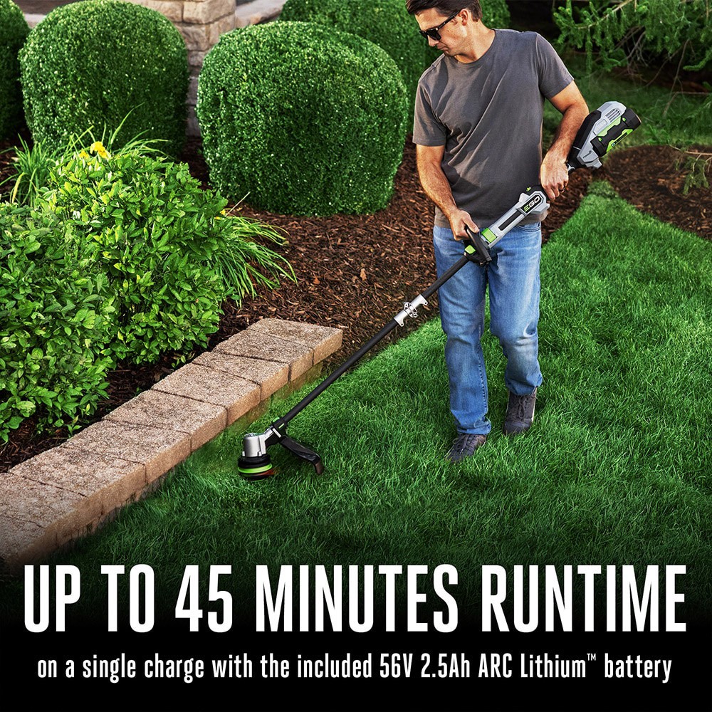 slide 6 of 6, EGO POWER+ POWERLOAD with Carbon Fiber Shaft 56-volt 16-in Telescopic Shaft Battery String Trimmer 2.5 Ah (Battery Included) (Charger Included), 1 ct