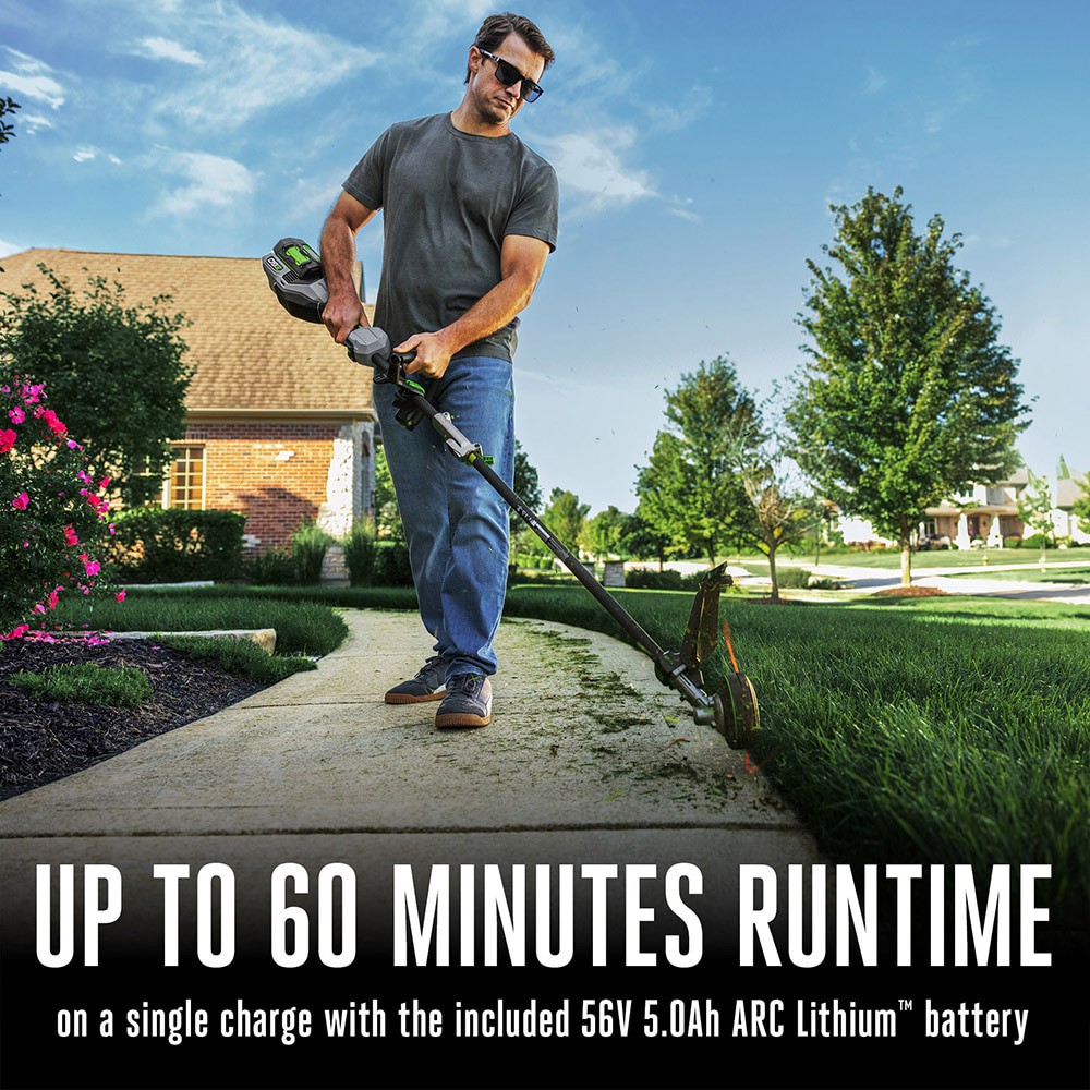 slide 4 of 6, EGO POWER+ Multi-Head System with LINE IQ, POWERLOAD 56-volt 17-in Straight Shaft Attachment Capable Battery String Trimmer 5 Ah (Battery Included) (Charger Included), 1 ct