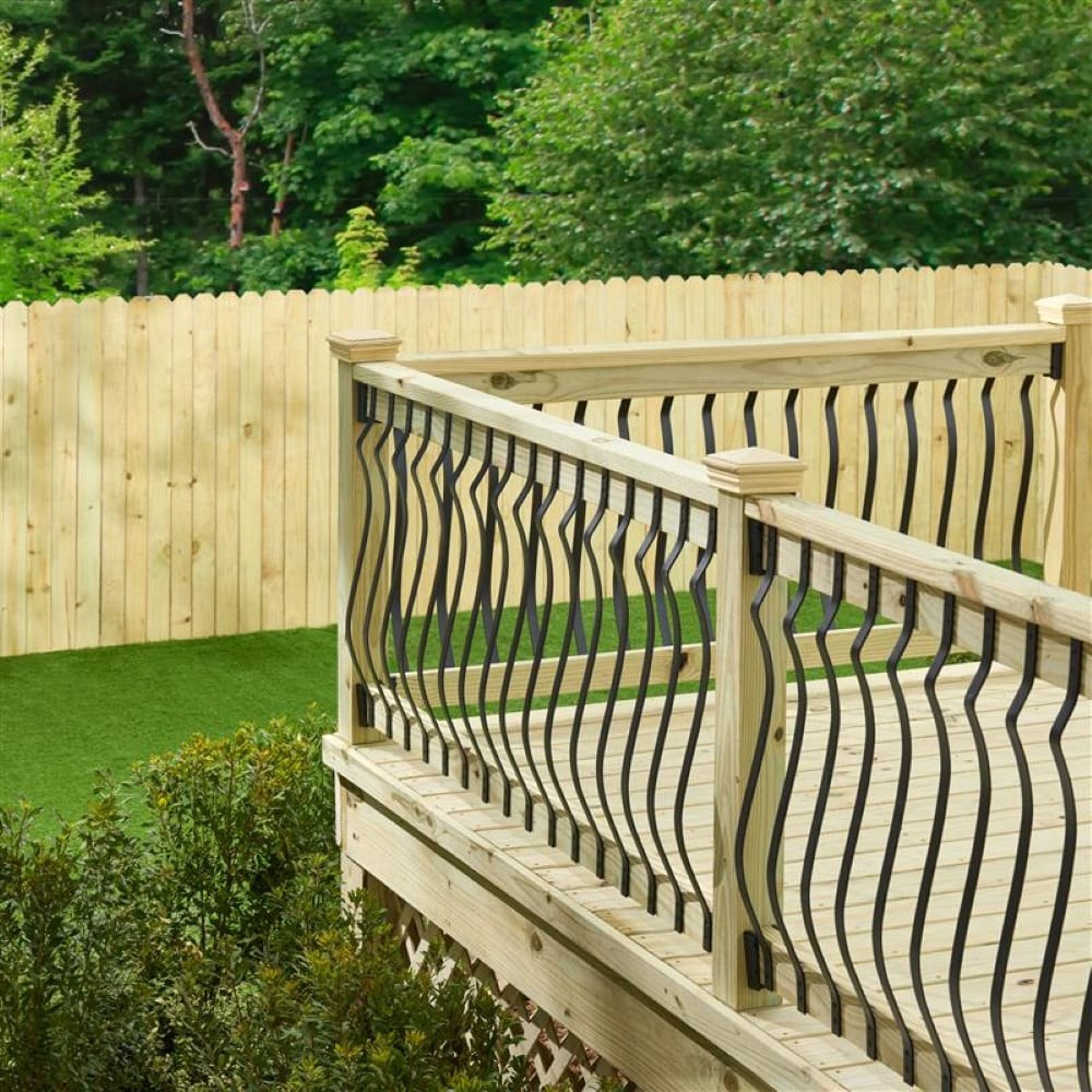 slide 4 of 6, RELIABILT 1-in x 31-in Black Sand Galvanized steel Turned Deck baluster 10 - Pack, 1 ct