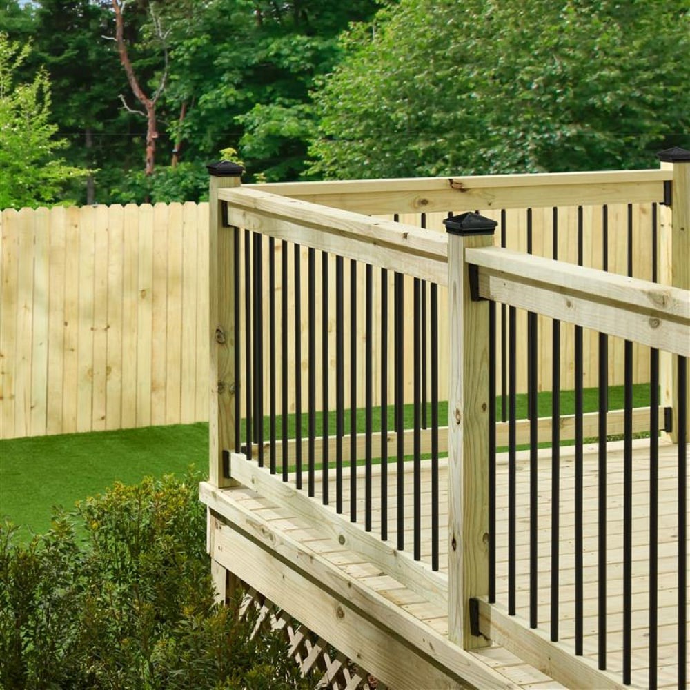 slide 4 of 6, RELIABILT 1-in x 26-in Black Sand Galvanized steel Round Deck baluster 10 - Pack, 1 ct