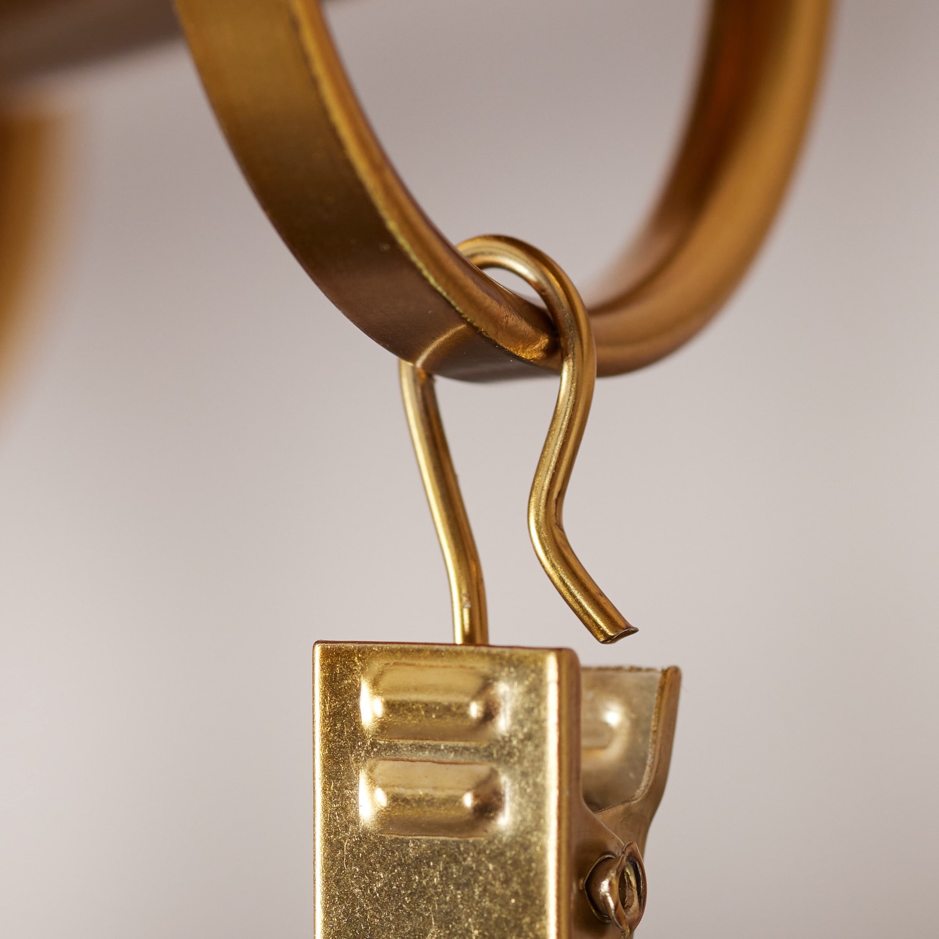 slide 3 of 6, Origin 21 10 -Pack 1-in Brushed Gold Steel Curtain ring with clip, 1 ct