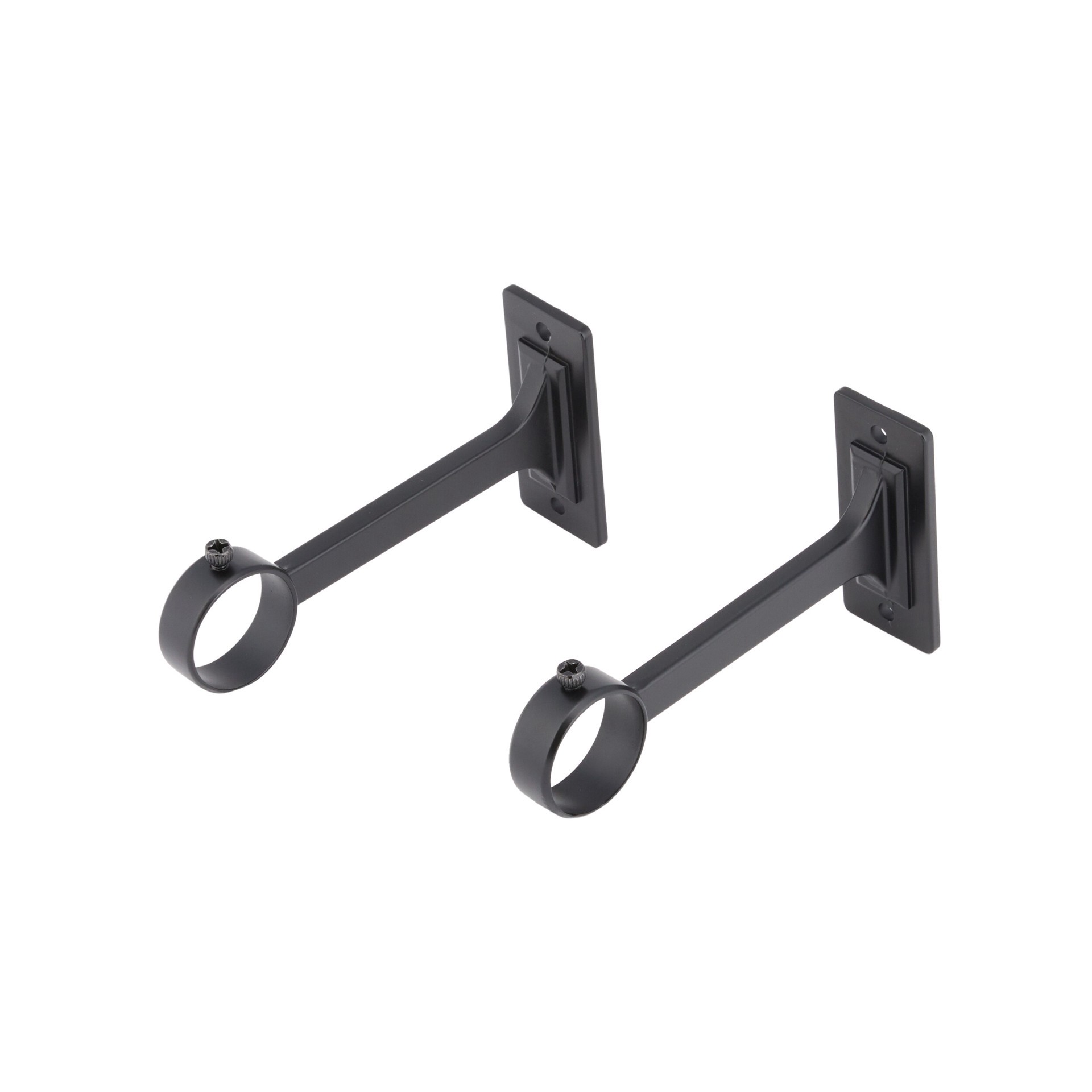 slide 6 of 6, Origin 21 2 -Pack Matte Black Zinc Single curtain rod bracket, 1 ct