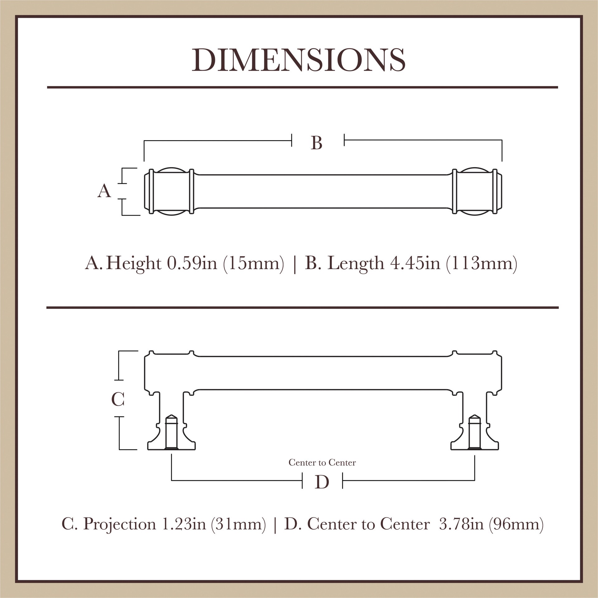 slide 6 of 6, allen + roth Magnus 3-3/4-in , 96mm Center to Center Matte Black Cylindrical Bar Drawer Pull, 1 ct
