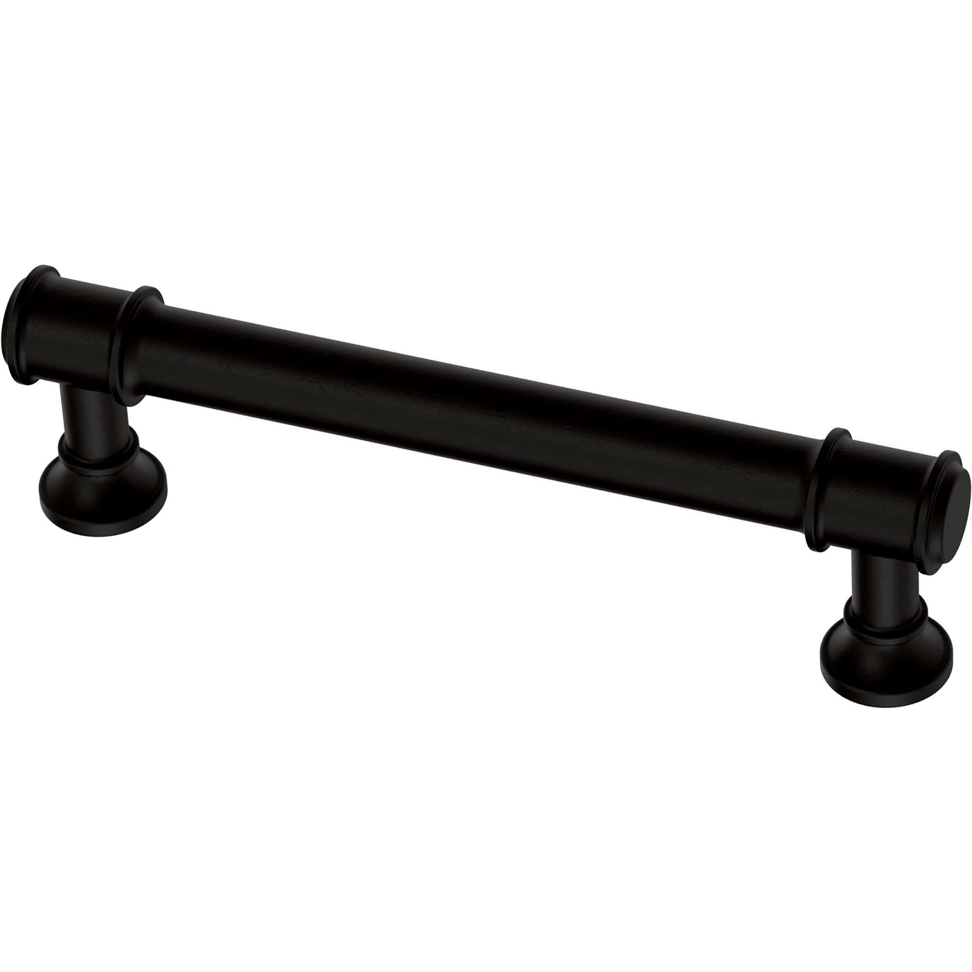 slide 1 of 6, allen + roth Magnus 3-3/4-in , 96mm Center to Center Matte Black Cylindrical Bar Drawer Pull, 1 ct