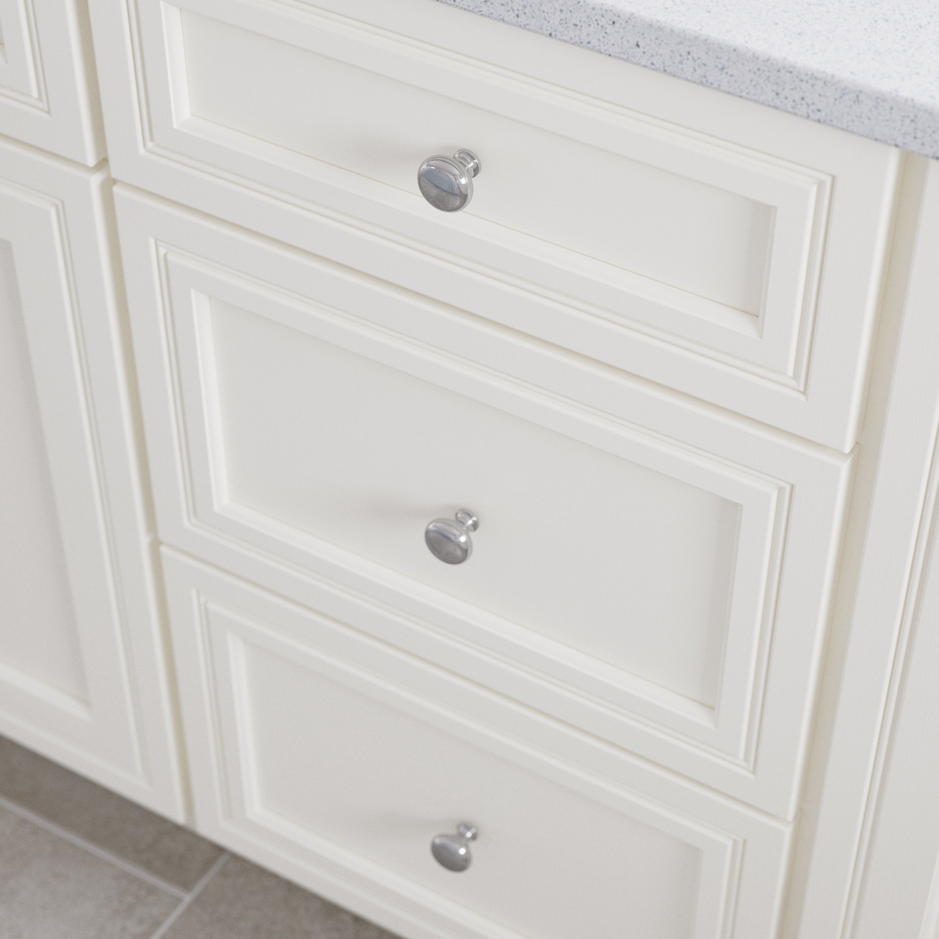 slide 2 of 6, allen + roth Isolda 1-3/16-in Polished Chrome Round Classic Cabinet Knob, 1 ct