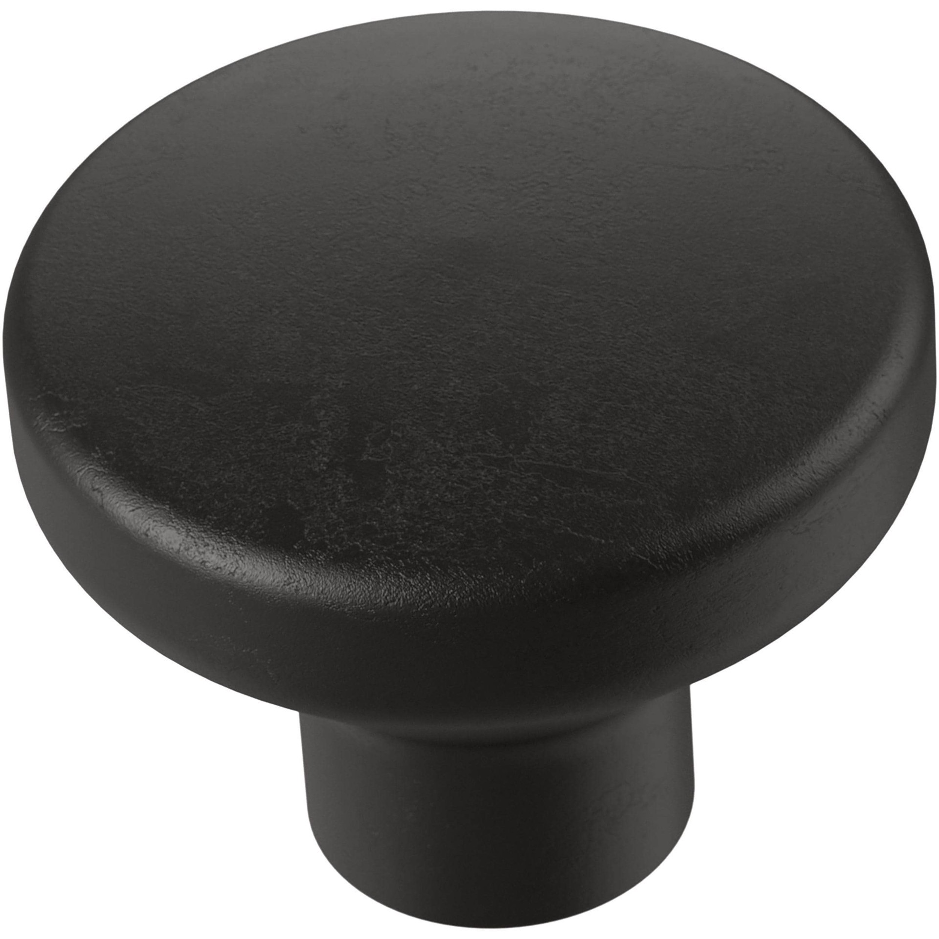 slide 1 of 6, allen + roth Lis 1-1/4-in Matte Black Round Classic Cabinet Knob, 1 ct
