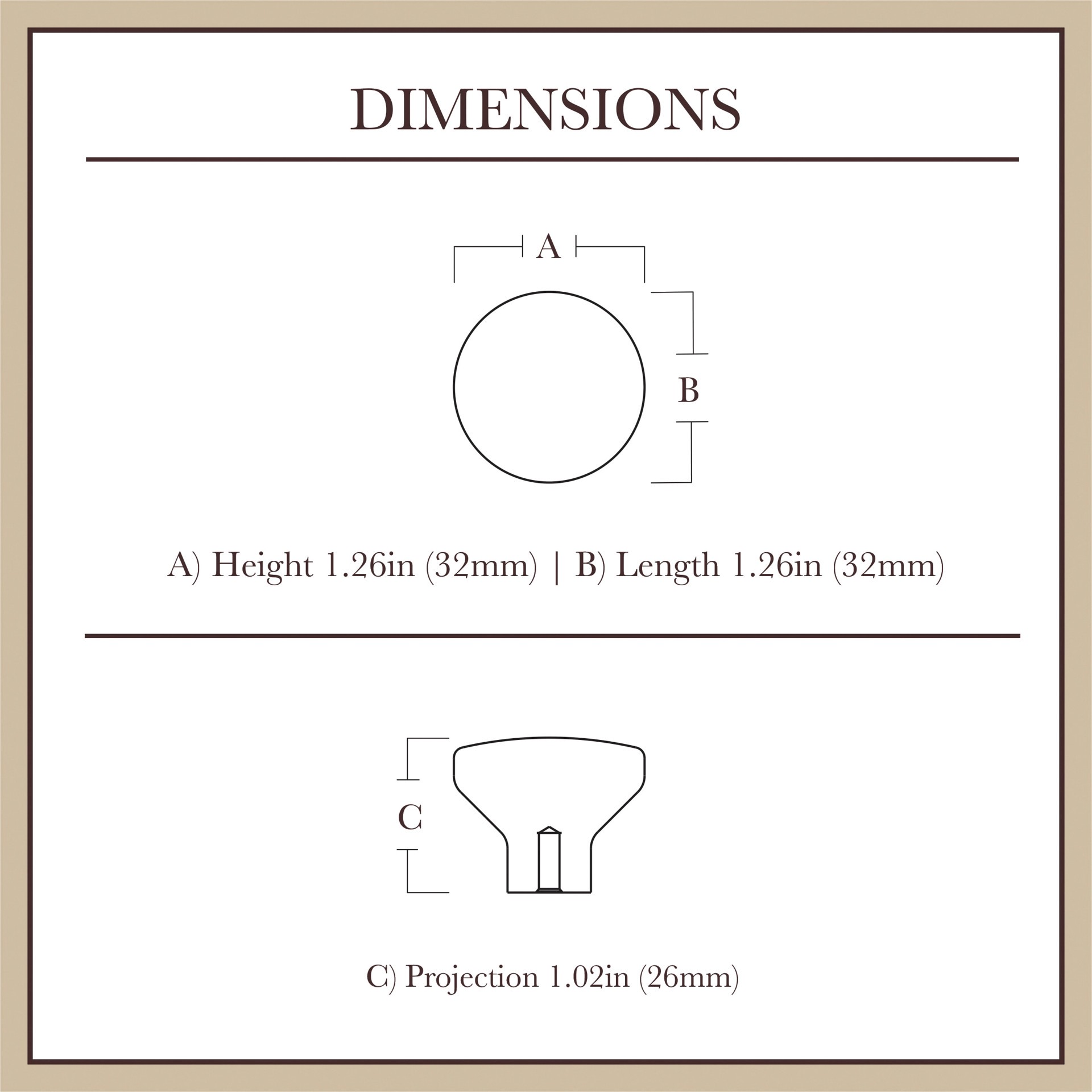 slide 5 of 6, allen + roth Lis 1-1/4-in Matte Black Round Classic Cabinet Knob, 1 ct