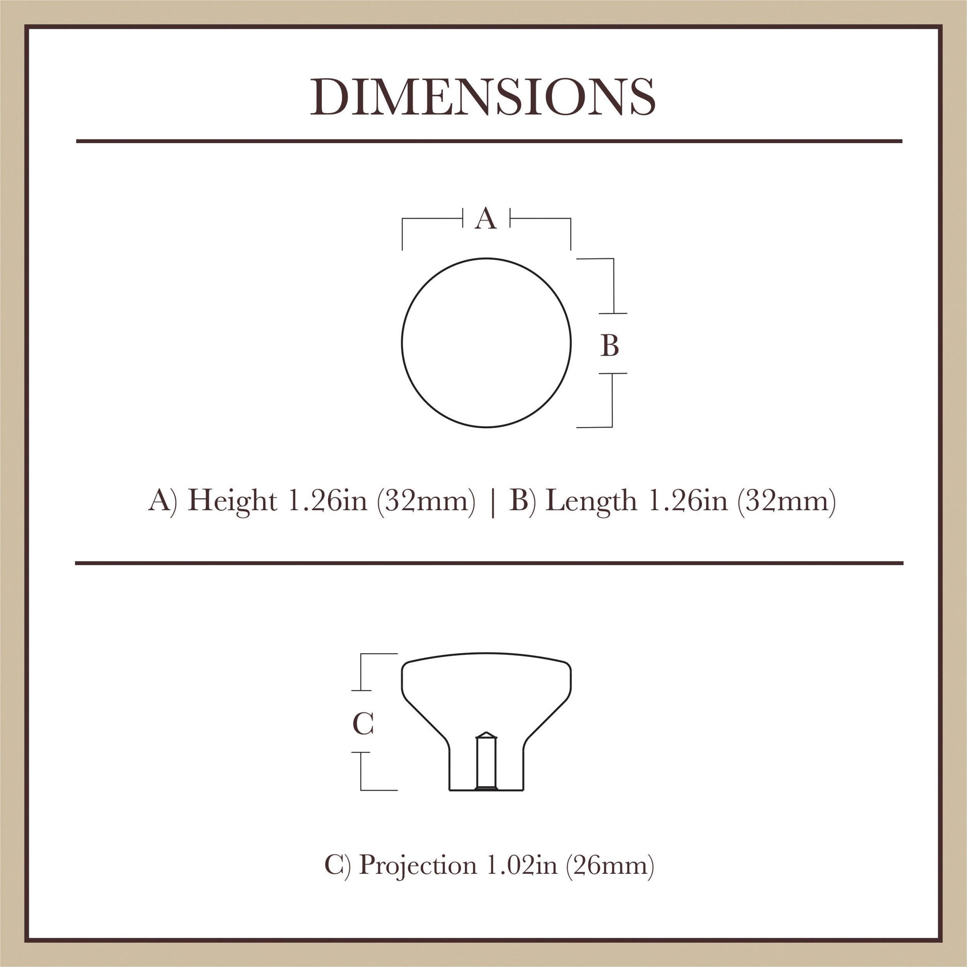 slide 5 of 6, allen + roth Lis 1-1/4-in Brushed Gold Round Classic Cabinet Knob, 1 ct