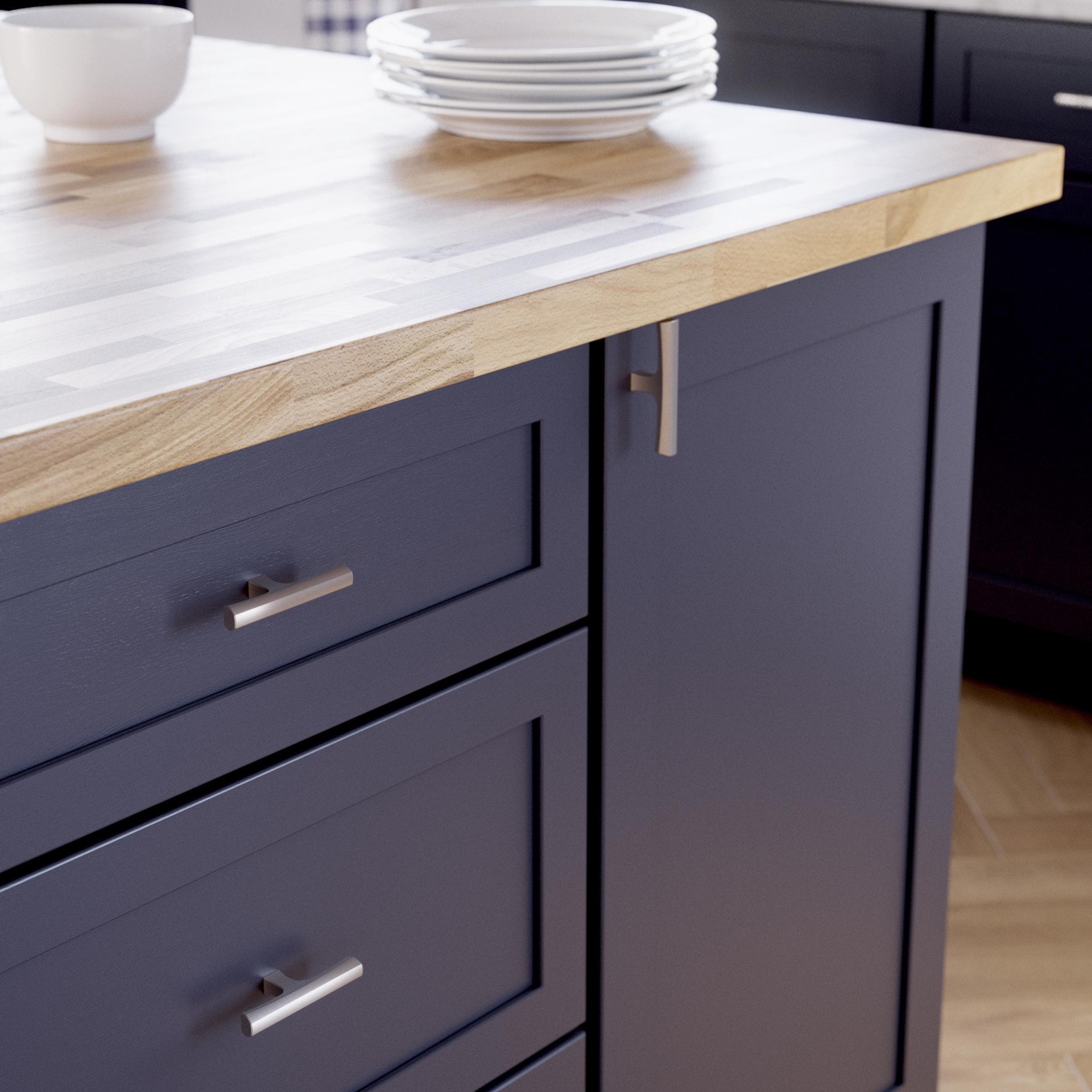 slide 2 of 6, Origin 21 Karena Satin Nickel Bar Classic Cabinet Knob, 1 ct