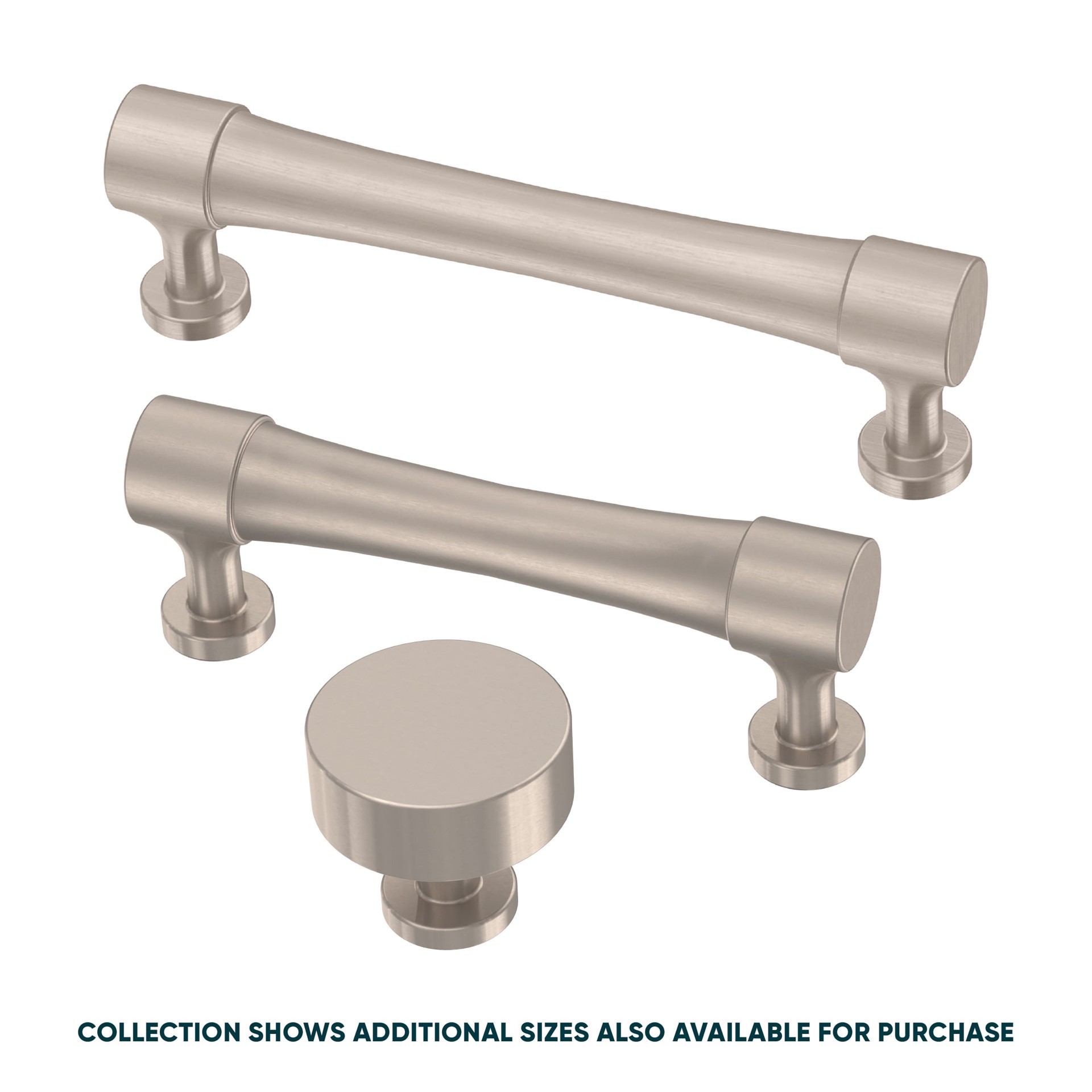 slide 3 of 6, Origin 21 Siri 3-3/4-in , 96mm Center to Center Satin Nickel Cylindrical Bar Drawer Pull, 1 ct