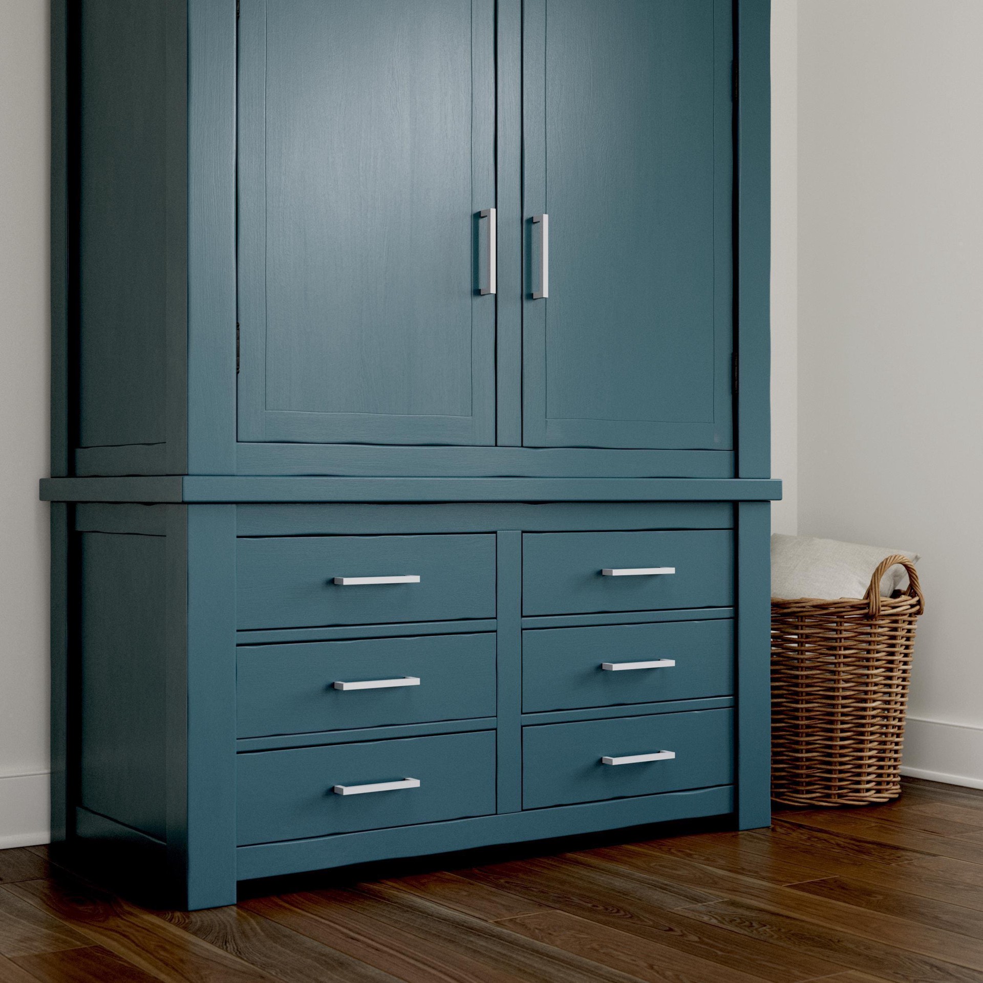 slide 3 of 6, Origin 21 Zoey 5-1/16-in , 128mm Center to Center Blue Gray Square Handle Drawer Pull, 1 ct