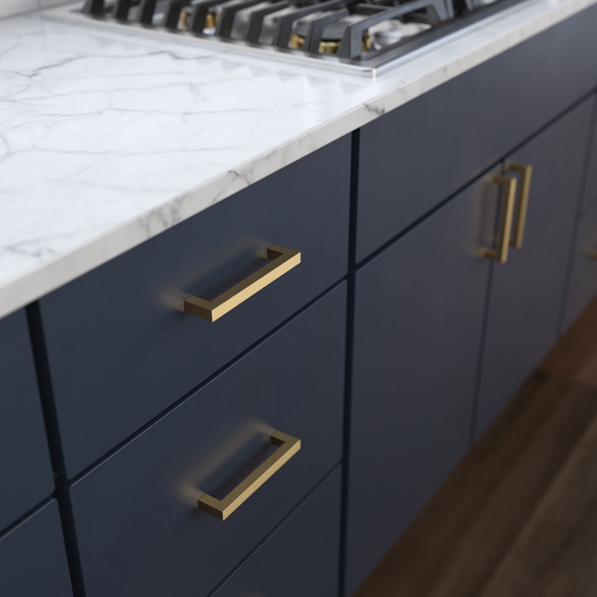 slide 2 of 6, Origin 21 Casper 5-1/16-in , 128mm Center to Center Brushed Brass Square Handle Drawer Pull 10 -Pack, 1 ct