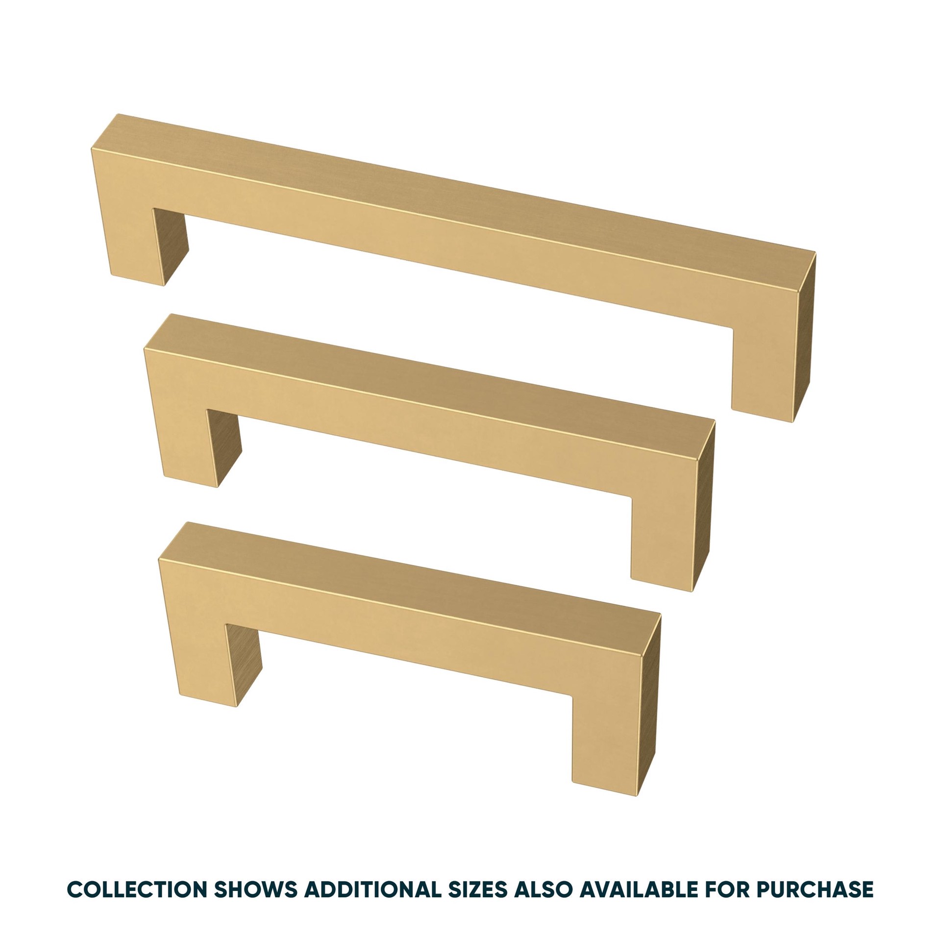 slide 3 of 6, Origin 21 Casper 5-1/16-in , 128mm Center to Center Brushed Brass Square Handle Drawer Pull 10 -Pack, 1 ct