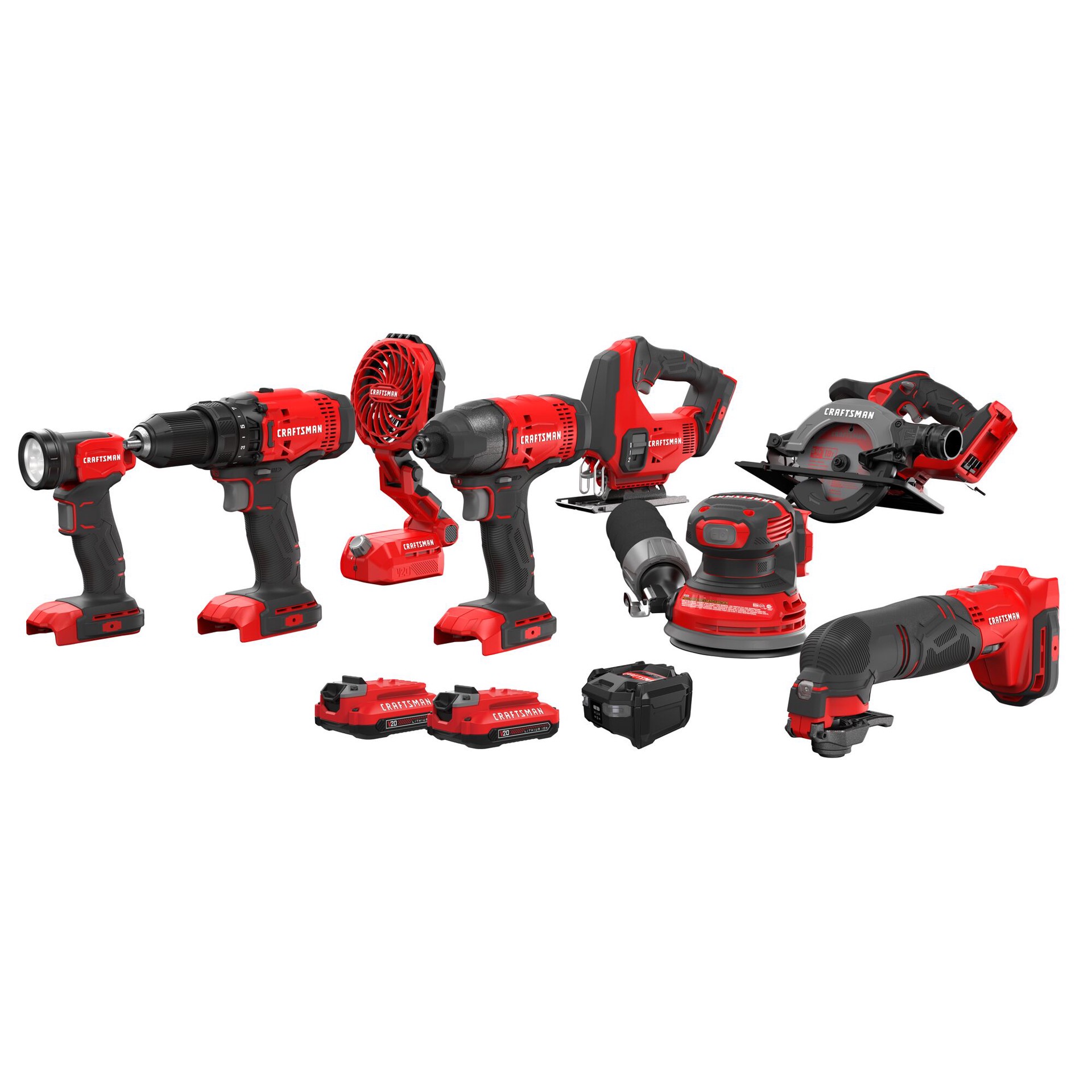 slide 1 of 6, CRAFTSMAN V20 20-volt Max 8-Tool Power Tool Combo Kit with Soft Case (2-Batteries Included and Charger Included), 1 ct