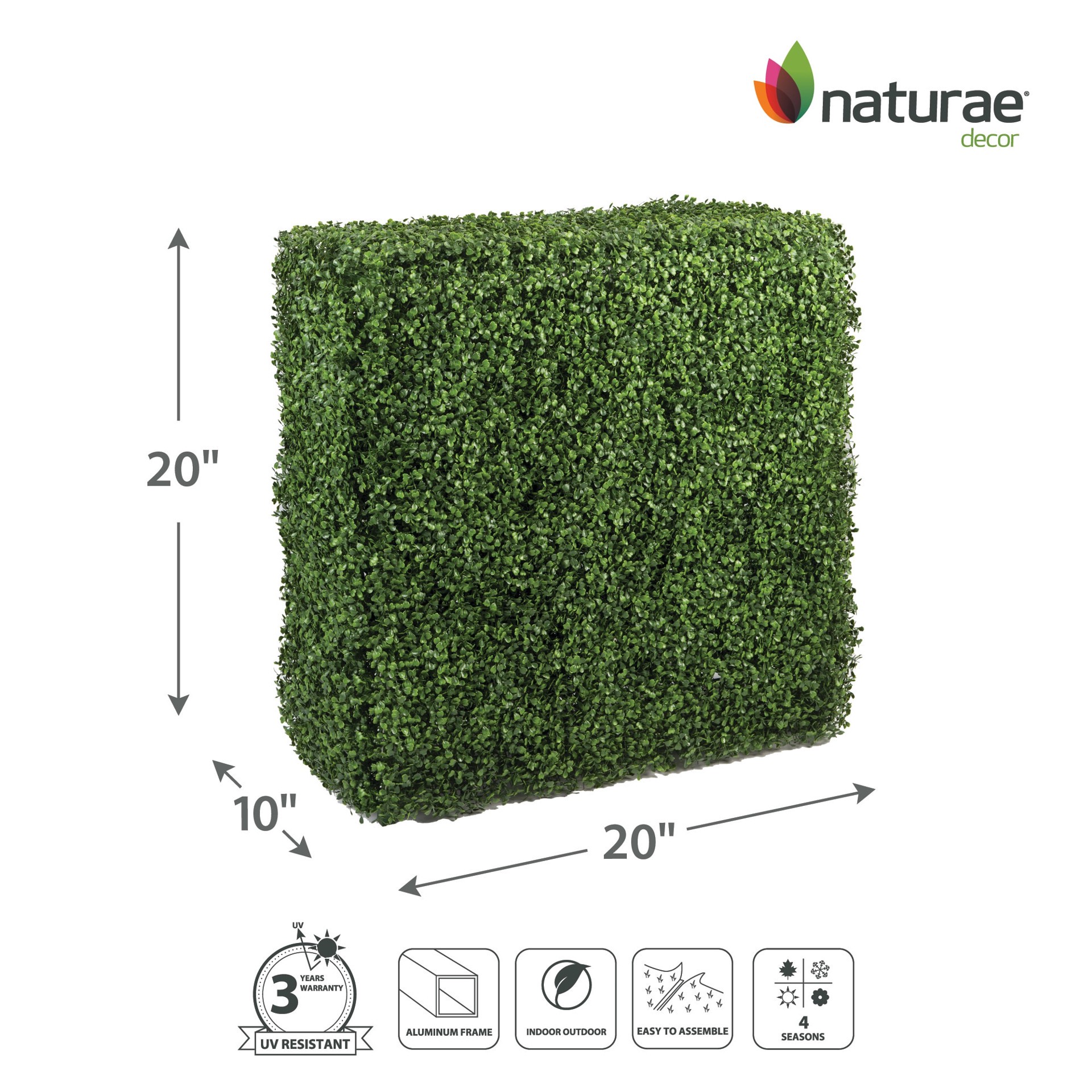 slide 2 of 5, naturae decor 20-in Green Indoor/Outdoor Floor Boxwood Artificial plant, 1 ct