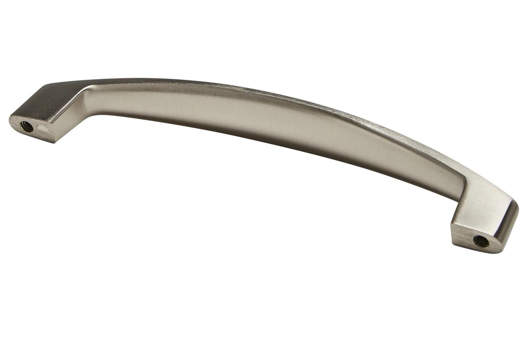 slide 2 of 5, allen + roth Juniper 5-in , 128mm Center to Center Satin nickel Arch Handle Drawer Pull, 1 ct