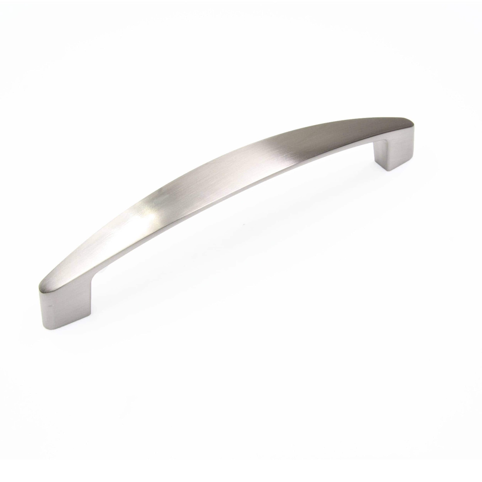 slide 1 of 5, allen + roth Juniper 5-in , 128mm Center to Center Satin nickel Arch Handle Drawer Pull, 1 ct