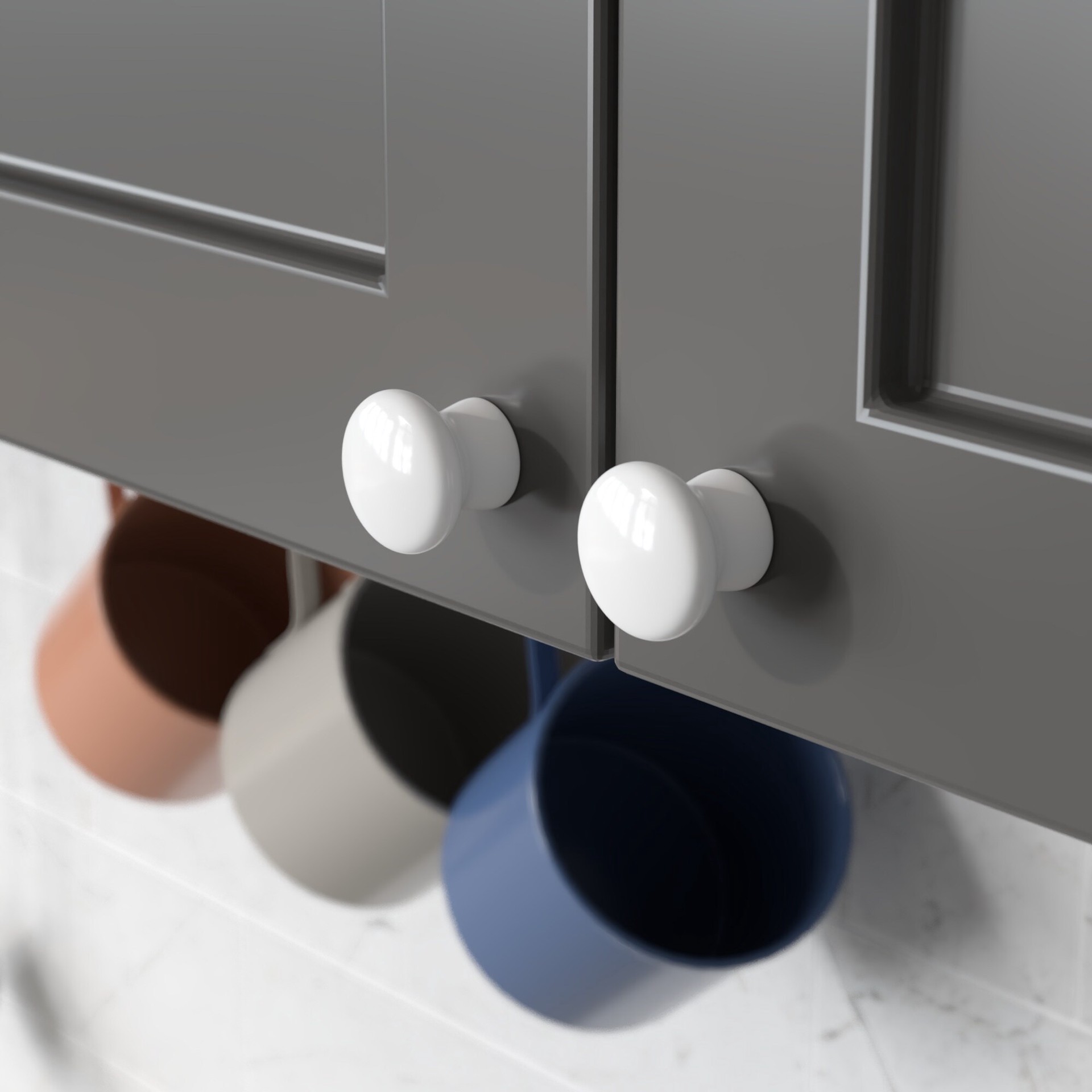 slide 3 of 4, allen + roth white Cabinet Knob, 1 ct